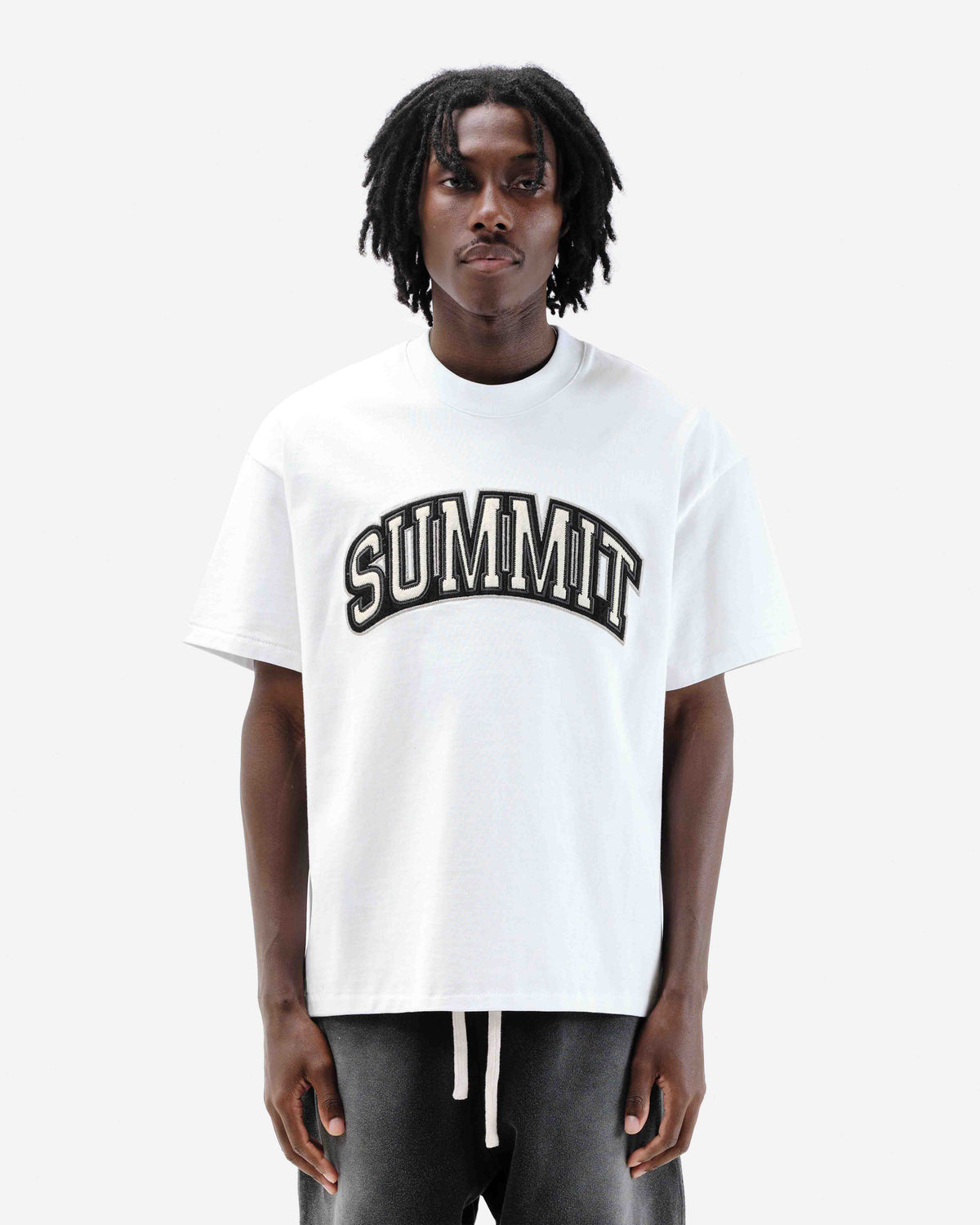 APPLIQUE T-SHIRT - WHITE from Summit Clothing UK