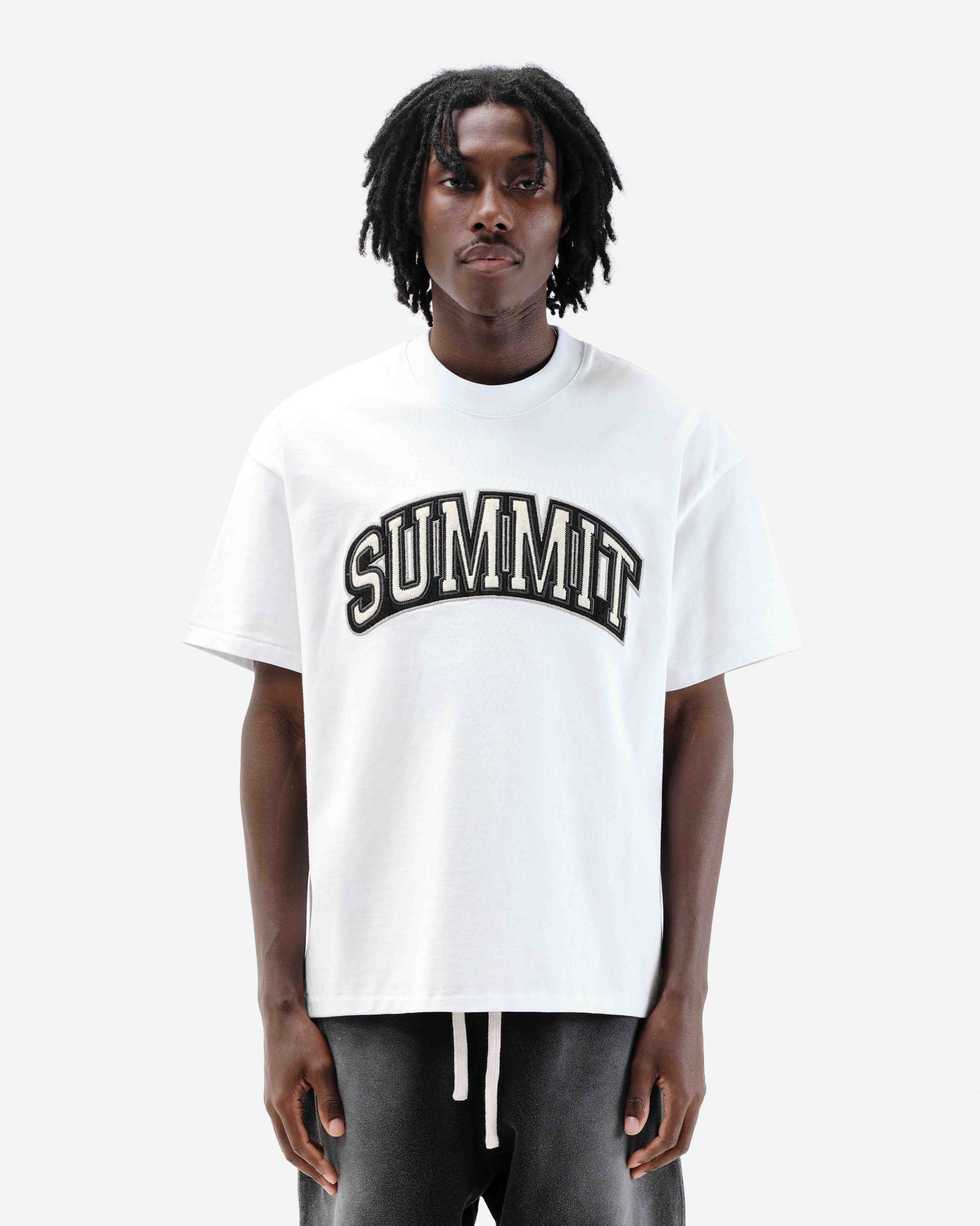 APPLIQUE T-SHIRT - WHITE from Summit Clothing UK