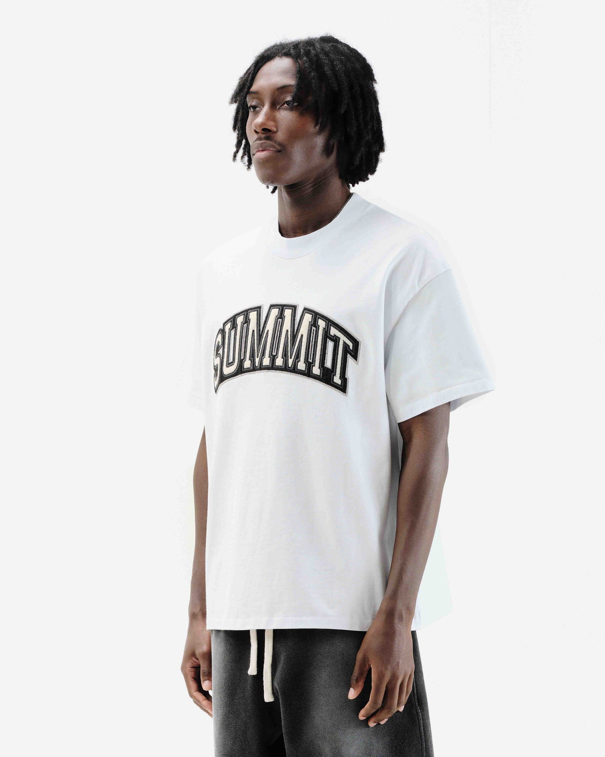 APPLIQUE T-SHIRT - WHITE from Summit Clothing UK