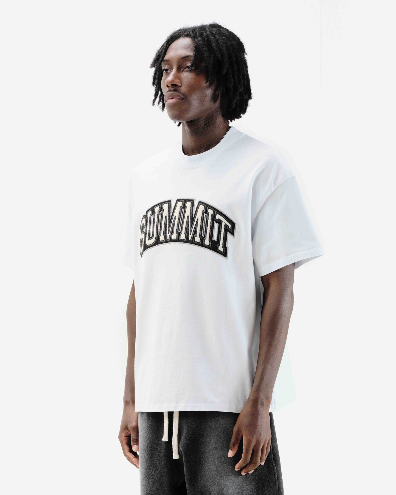 APPLIQUE T-SHIRT - WHITE from Summit Clothing UK