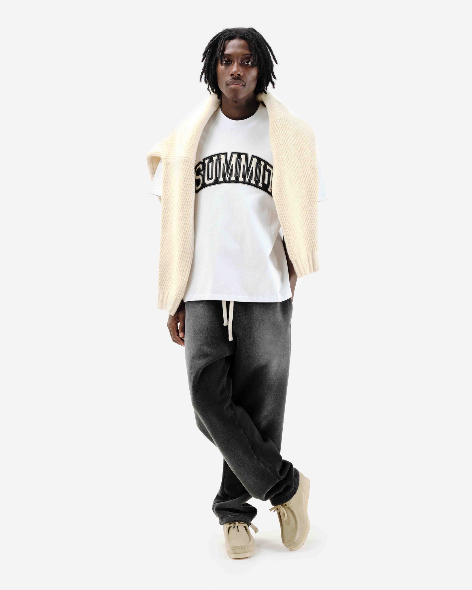 APPLIQUE T-SHIRT - WHITE from Summit Clothing UK
