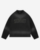 ARC PRINT WAFFLE LONG SLEEVE T-SHIRT - SUN FADE BLACK