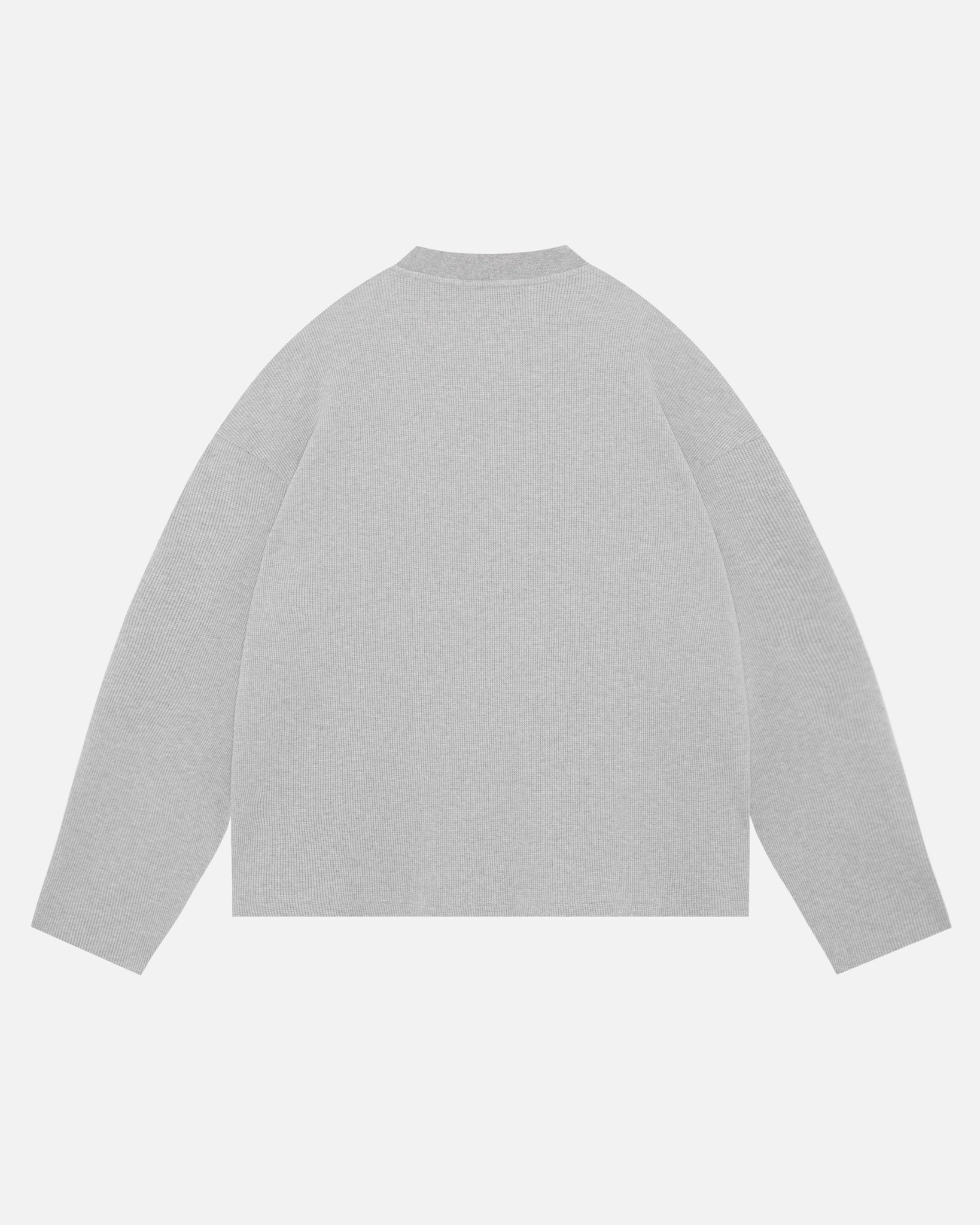 ARC PRINT WAFFLE LONG SLEEVE T-SHIRT - SUN FADE MARL GREY from Summit Clothing UK