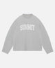 ARC PRINT WAFFLE LONG SLEEVE T-SHIRT - SUN FADE MARL GREY