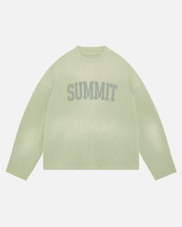 ARC PRINT WAFFLE LONG SLEEVE T-SHIRT - SUN FADE PISTACHIO from Summit Clothing UK