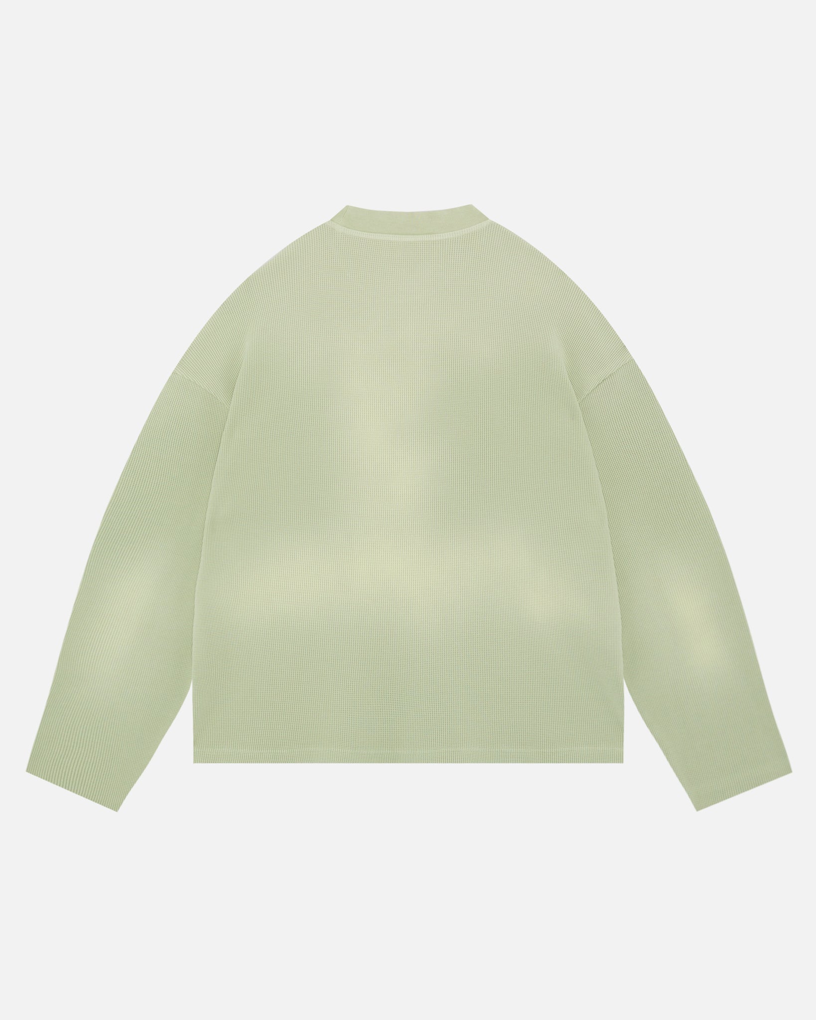 ARC PRINT WAFFLE LONG SLEEVE T-SHIRT - SUN FADE PISTACHIO from Summit Clothing UK