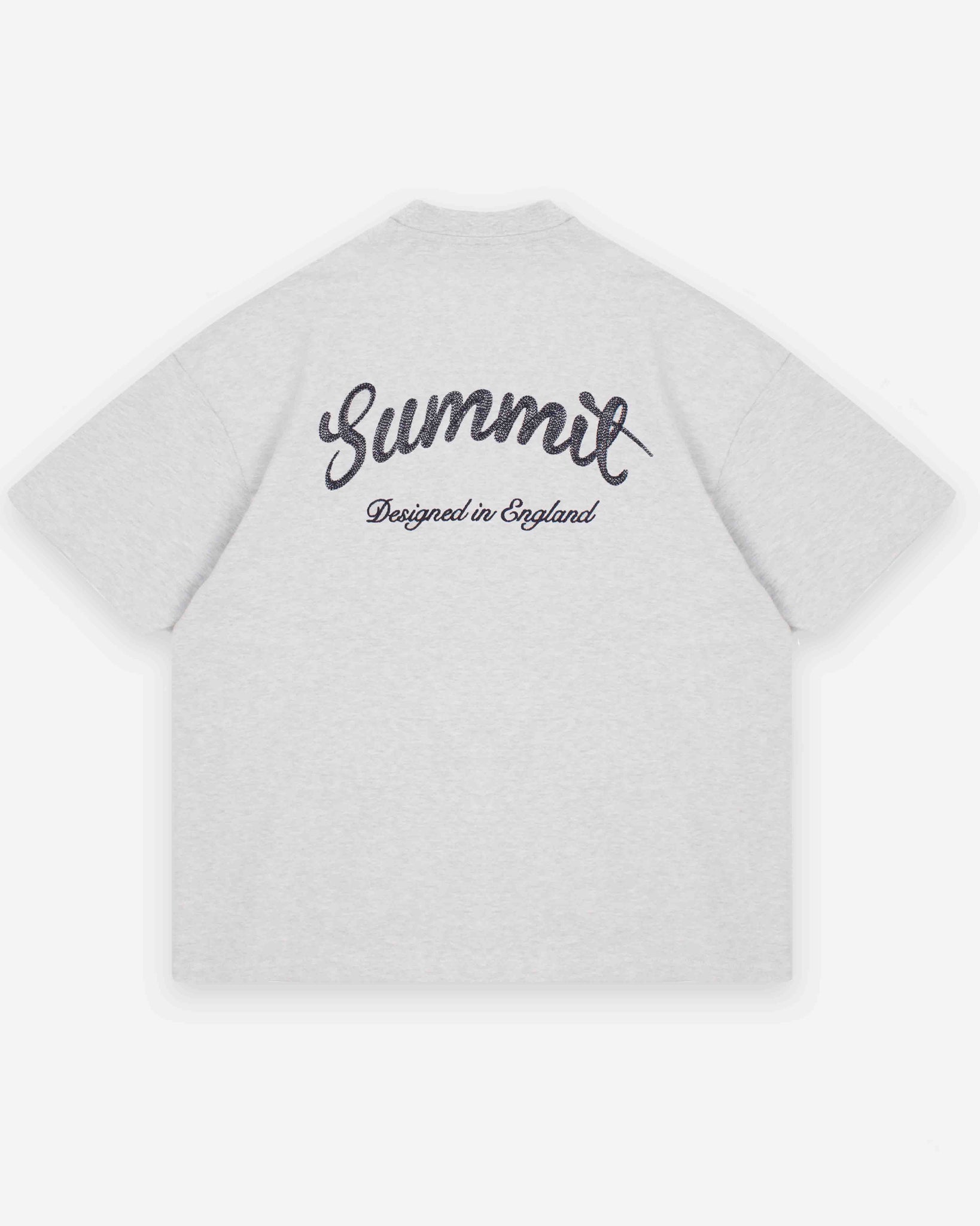 CHAIN STITCH T-SHIRT - MARL GREY from Summit Clothing UK