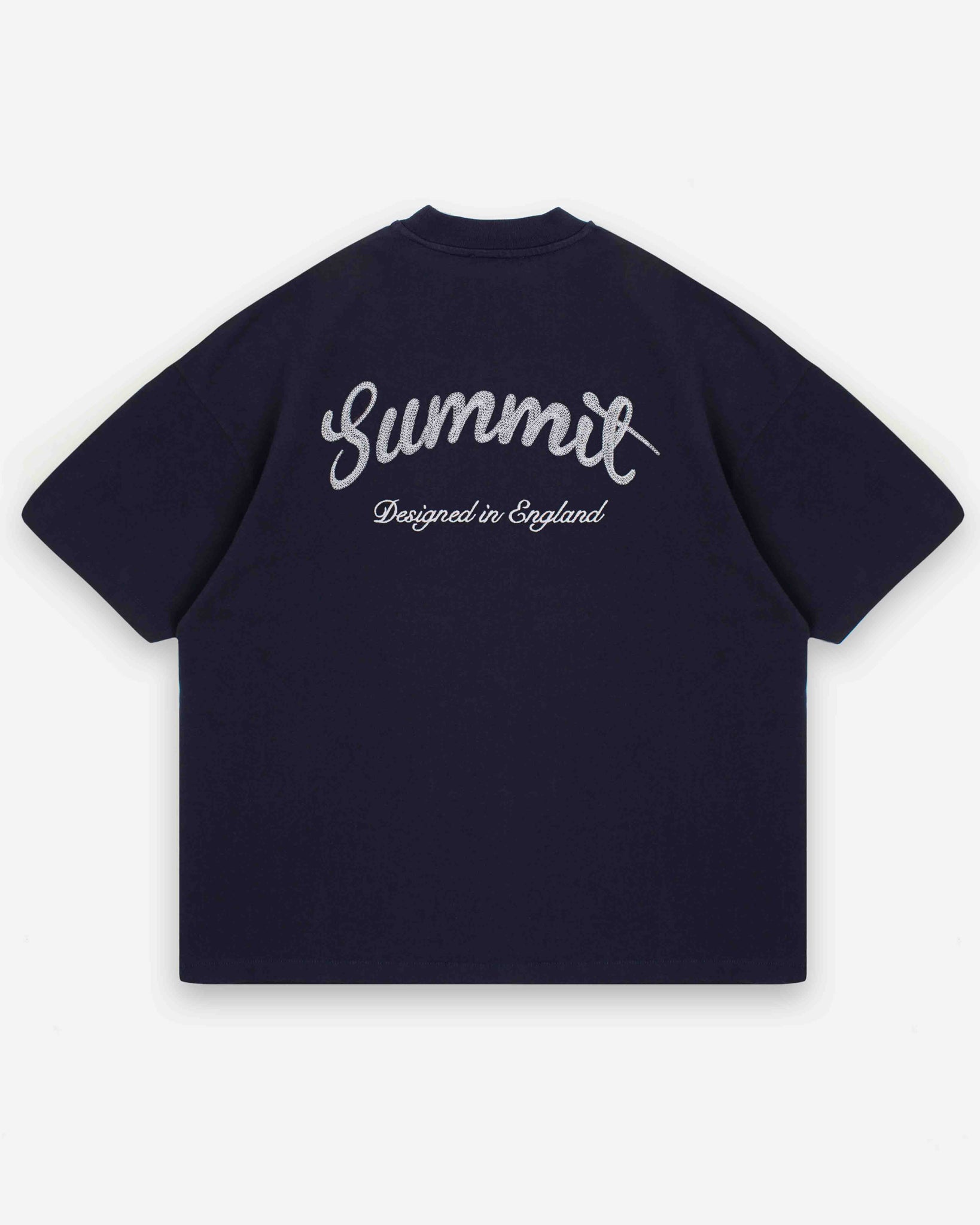 CHAIN STITCH T-SHIRT - NAVY from Summit Clothing UK