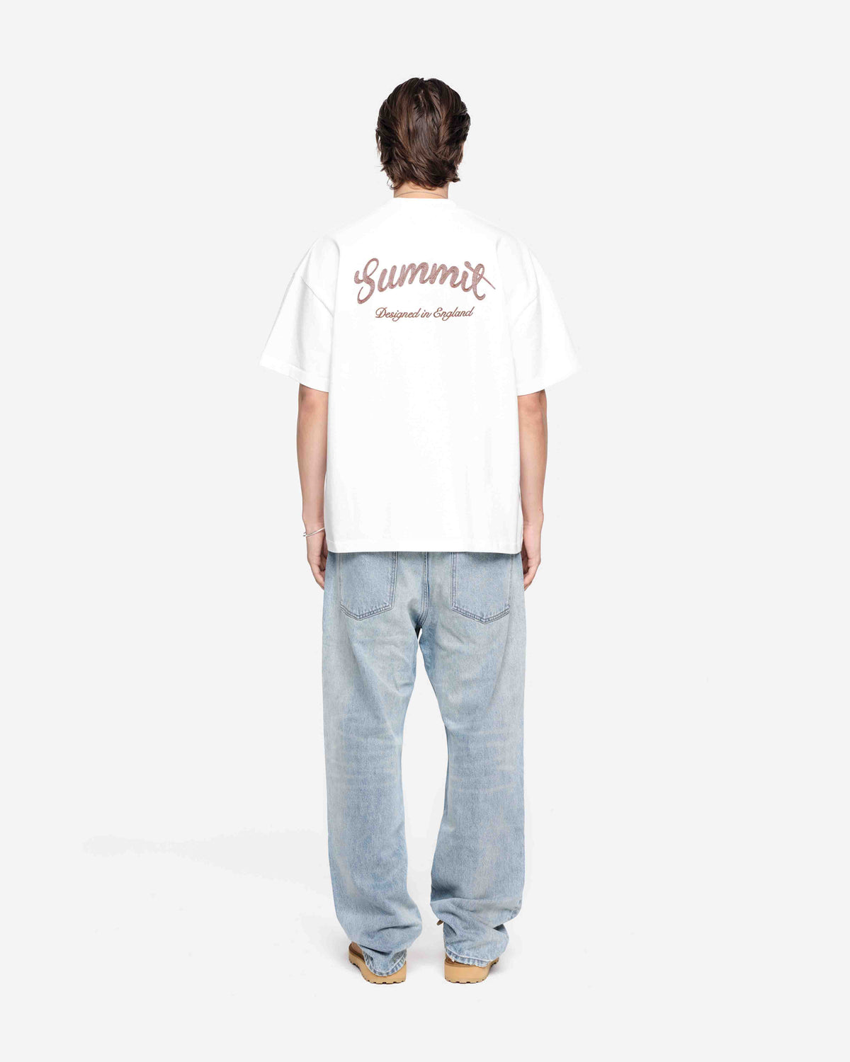 CHAIN STITCH T-SHIRT - OFF WHITE from Summit Clothing UK