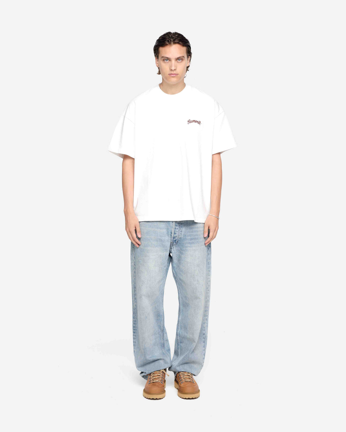 CHAIN STITCH T-SHIRT - OFF WHITE