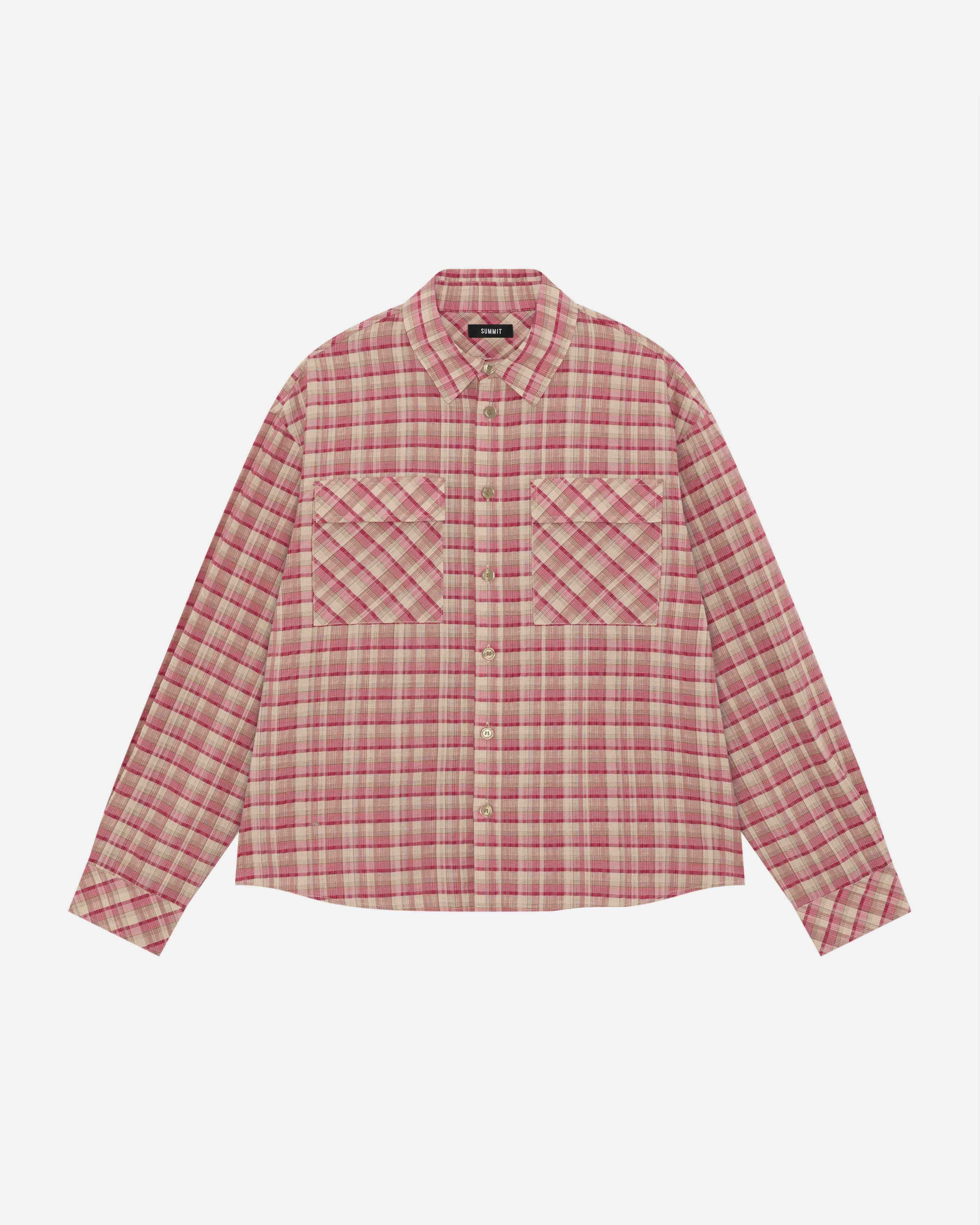 CHECK SHIRT - CRIMSON from Summit Clothing UK