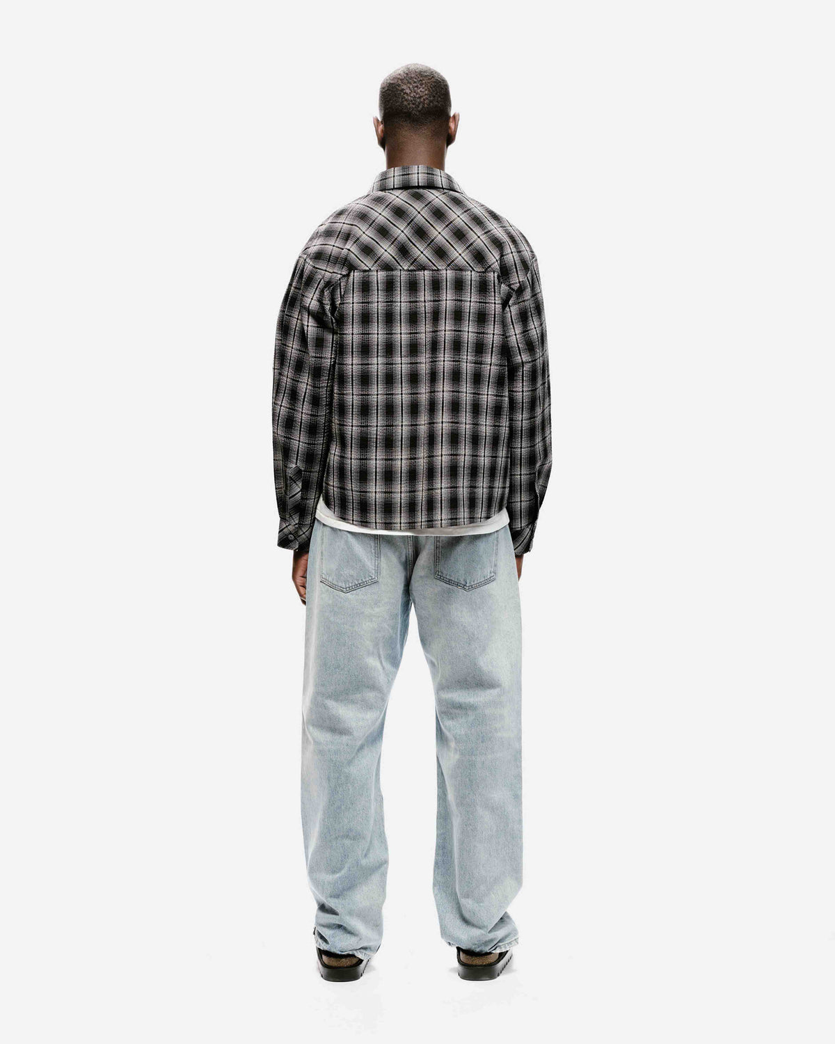 CHECK SHIRT - CRINKLE BLACK from Summit Clothing UK