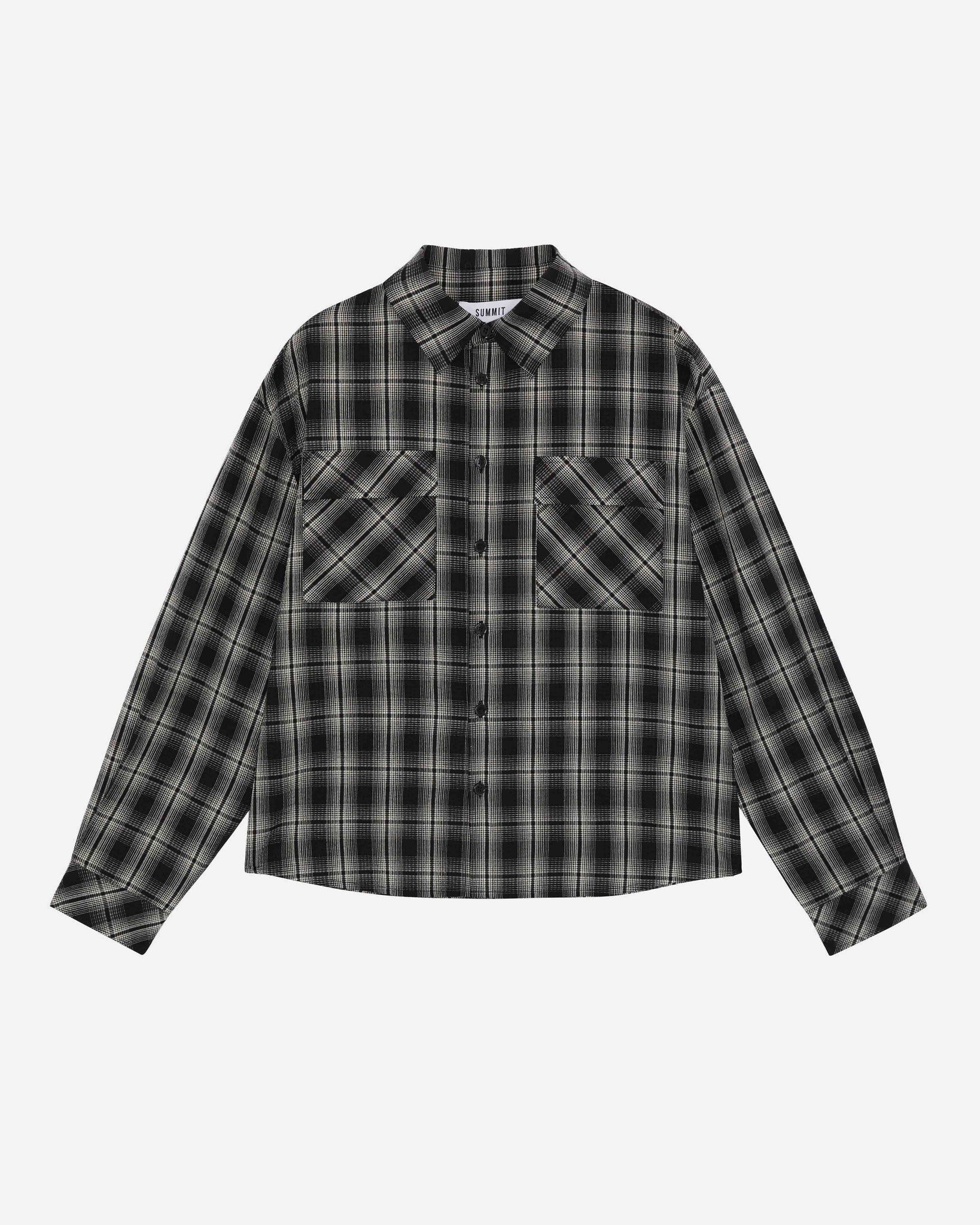 CHECK SHIRT - CRINKLE BLACK from Summit Clothing UK