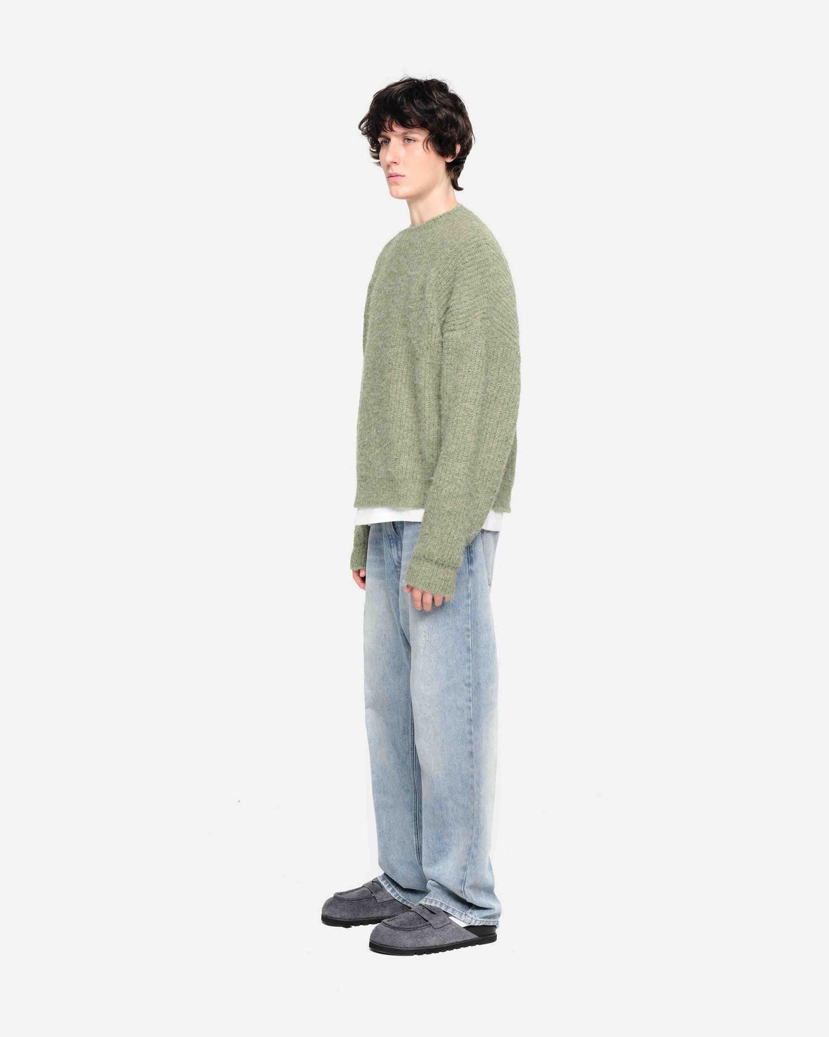 CHUNKY KNIT JUMPER - OLIVE from Summit Clothing UK