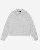 CHUNKY KNIT POLO - MARL GREY