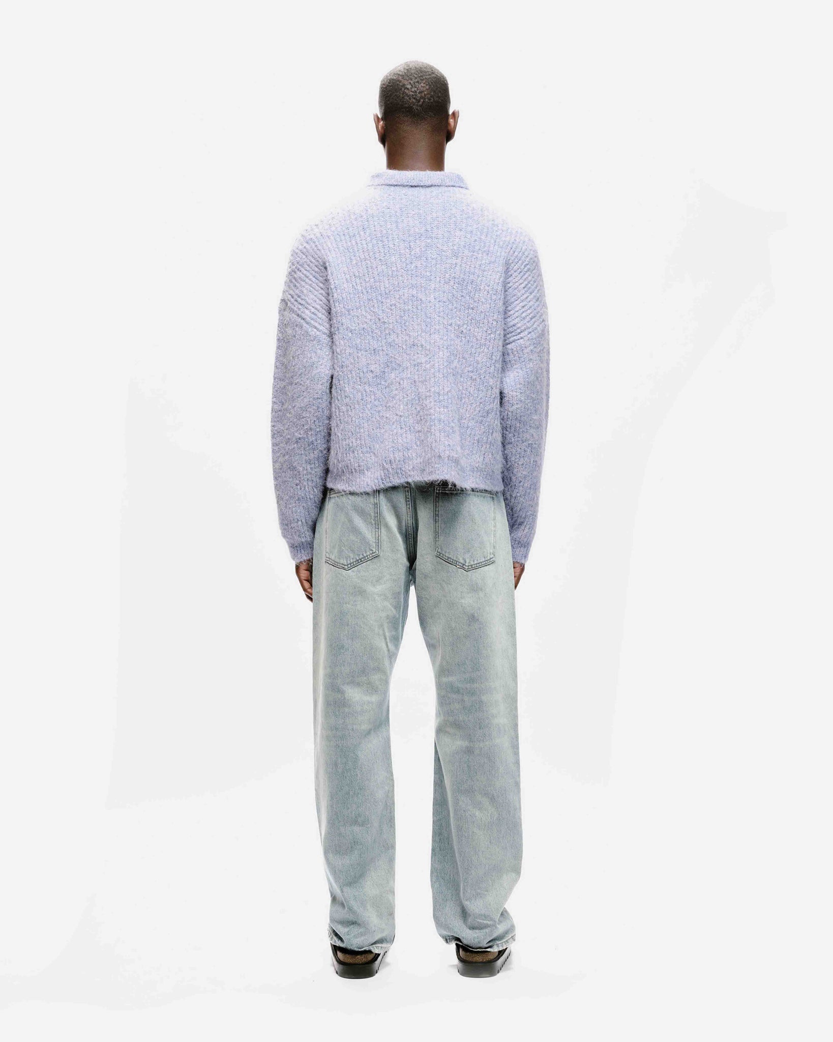 CHUNKY KNIT POLO - PURPLE from Summit Clothing UK