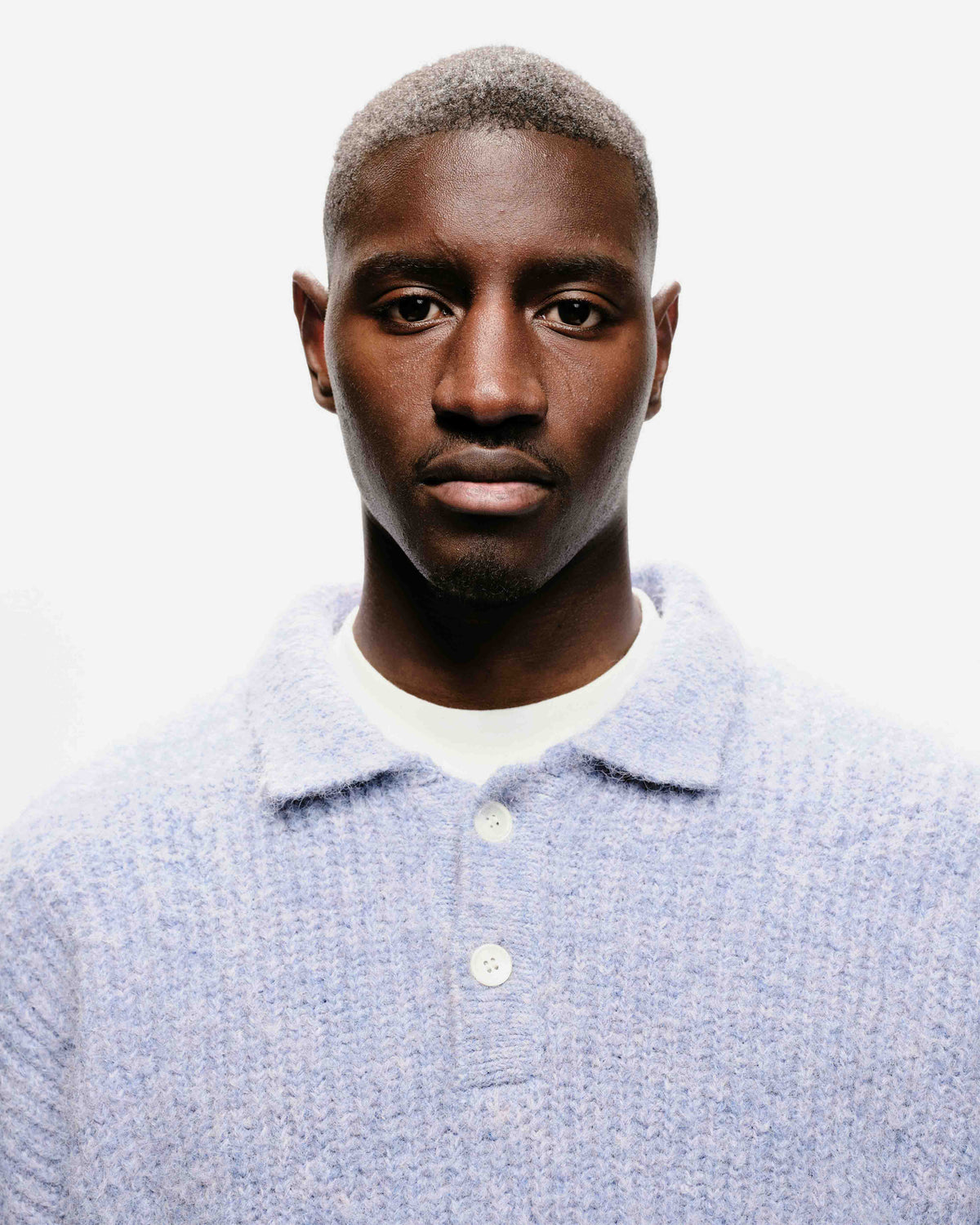 CHUNKY KNIT POLO - PURPLE from Summit Clothing UK