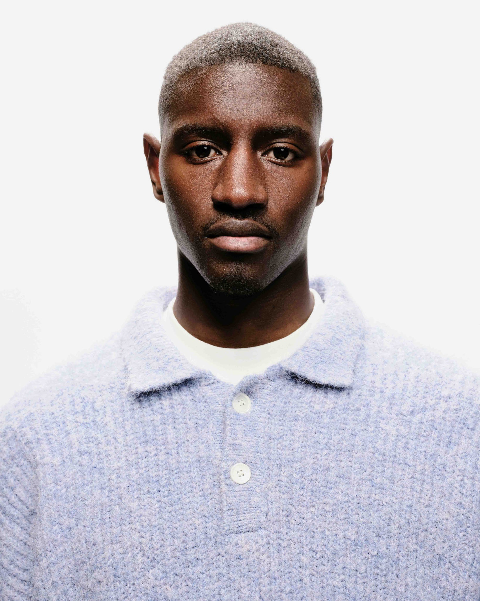CHUNKY KNIT POLO - PURPLE from Summit Clothing UK