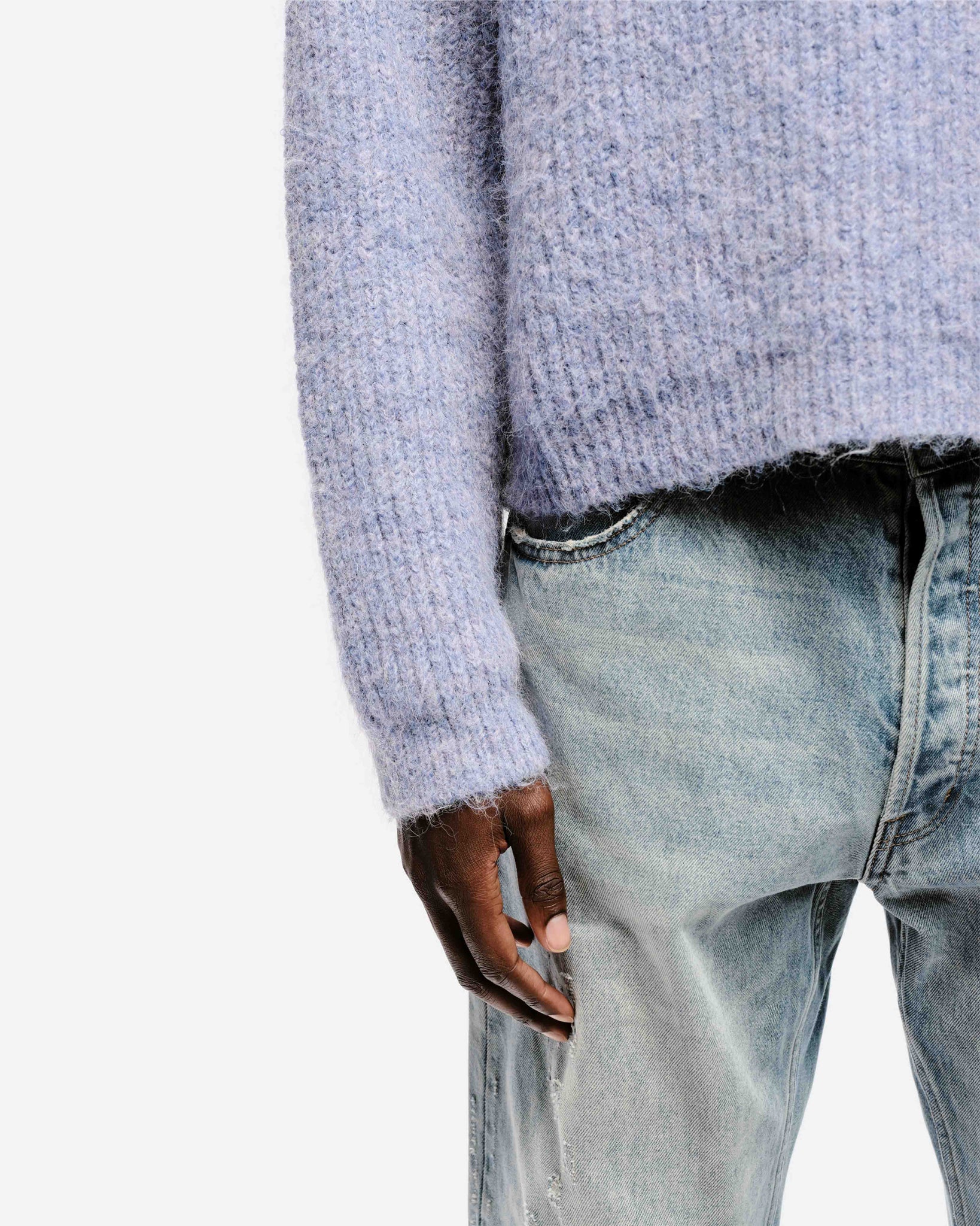CHUNKY KNIT POLO - PURPLE from Summit Clothing UK