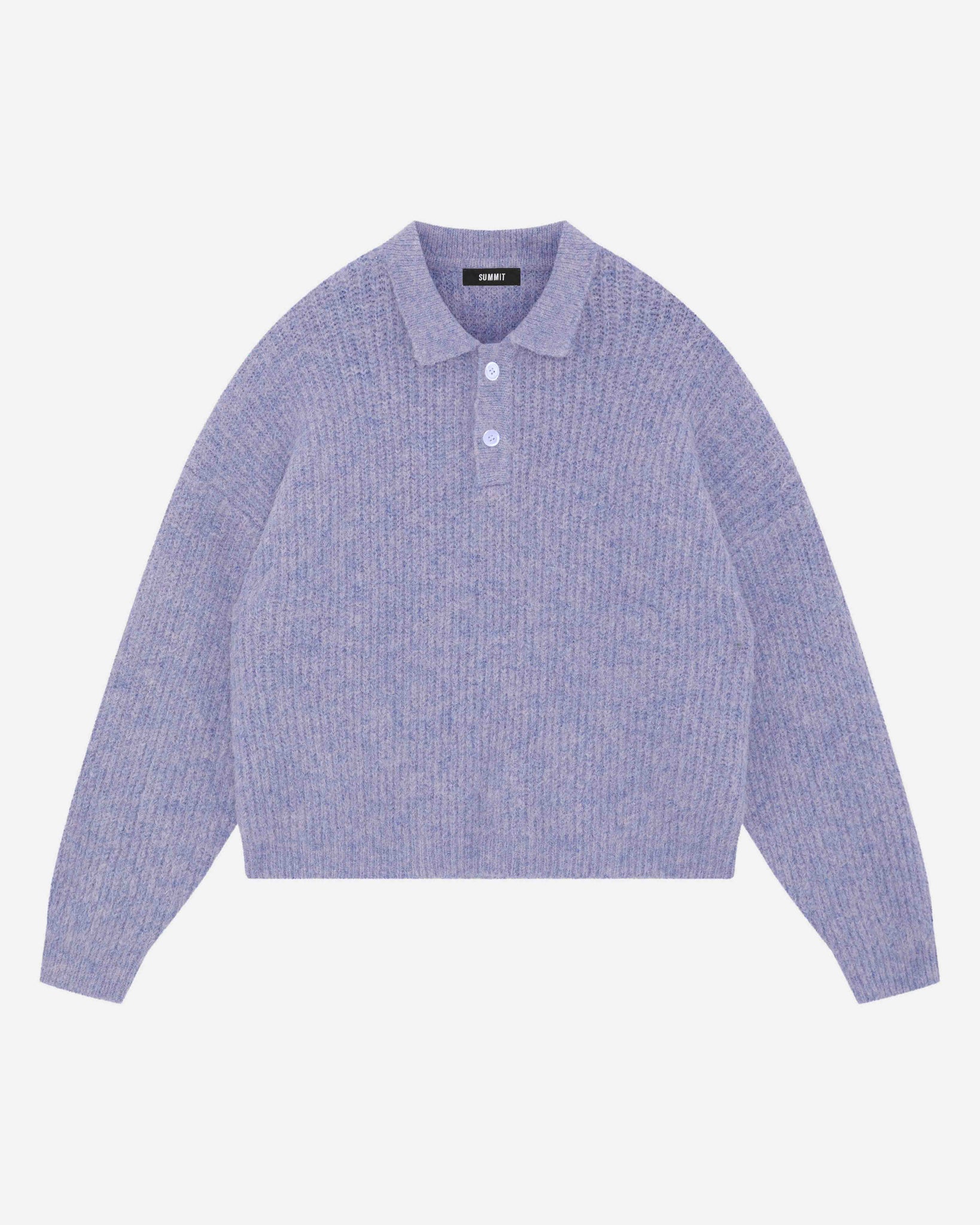CHUNKY KNIT POLO - PURPLE from Summit Clothing UK