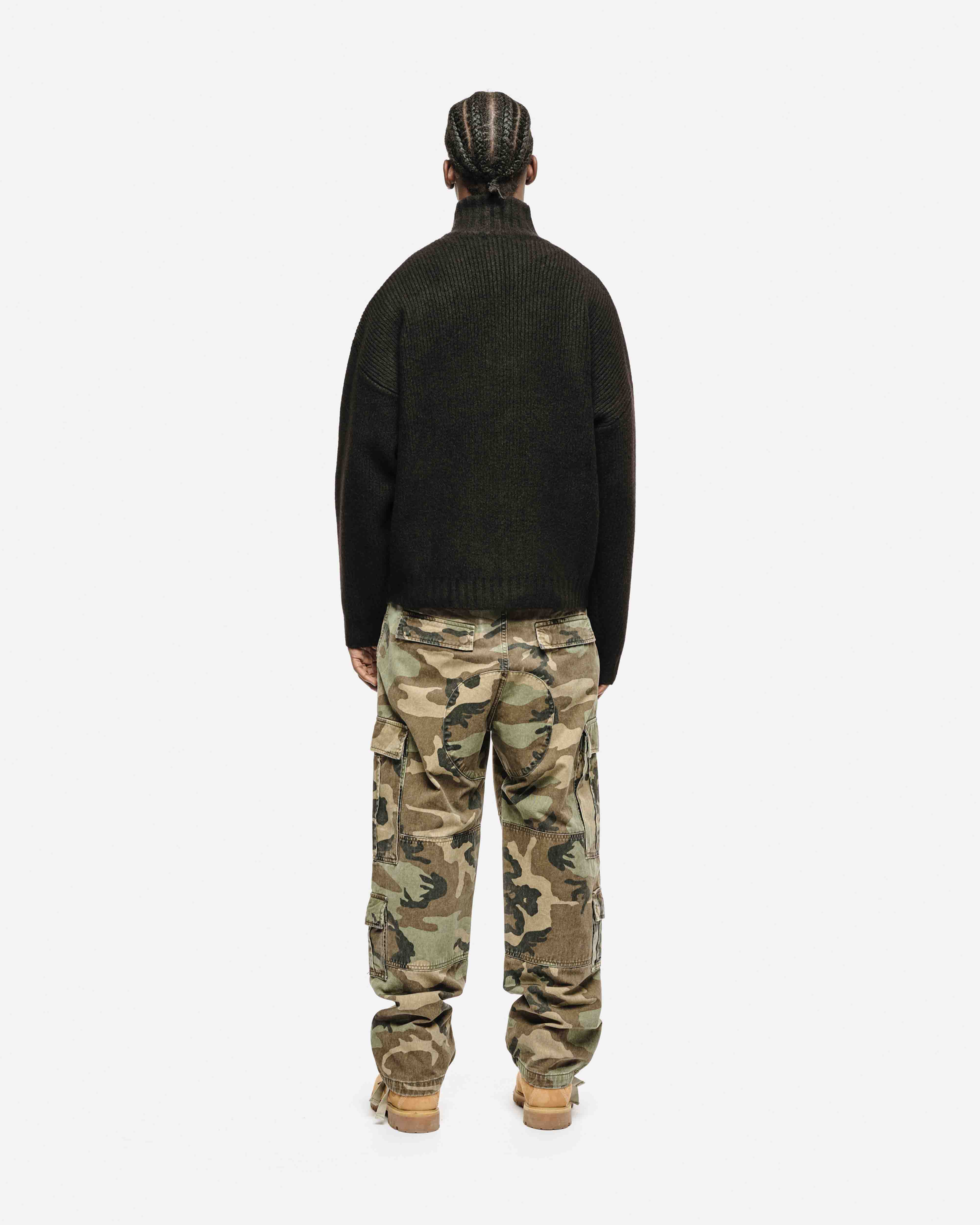 CHUNKY KNIT TRACK TOP - BLACK from Summit Clothing UK