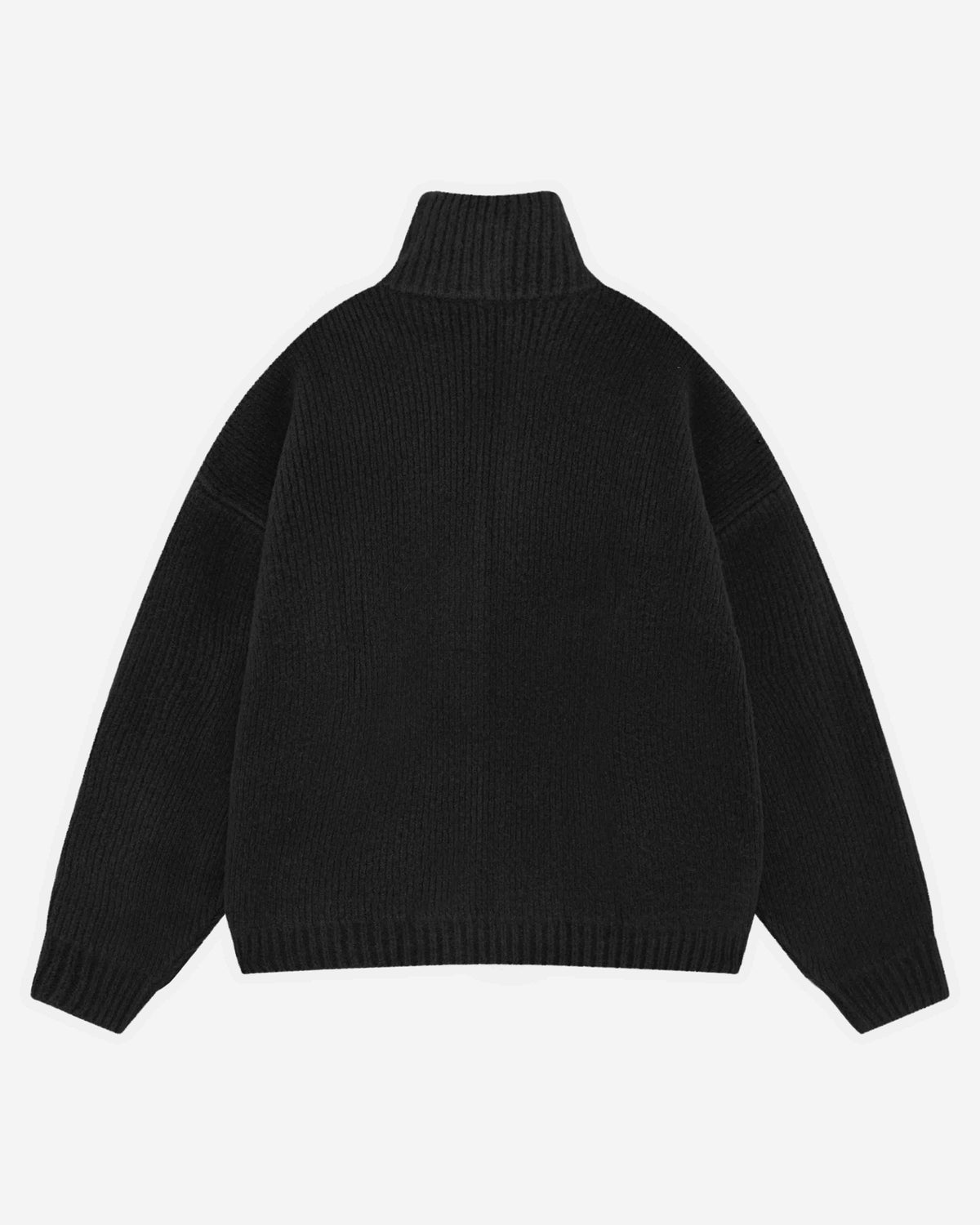 CHUNKY KNIT TRACK TOP - BLACK from Summit Clothing UK