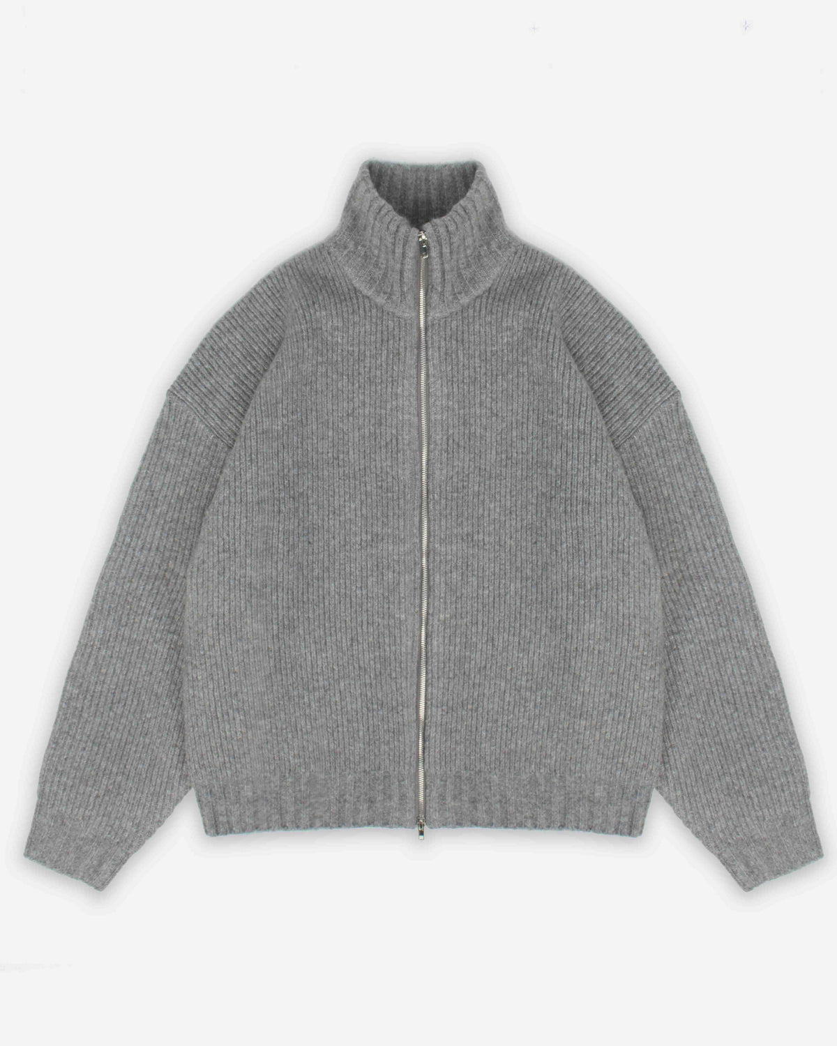CHUNKY KNIT TRACK TOP - CHARCOAL from Summit Clothing UK