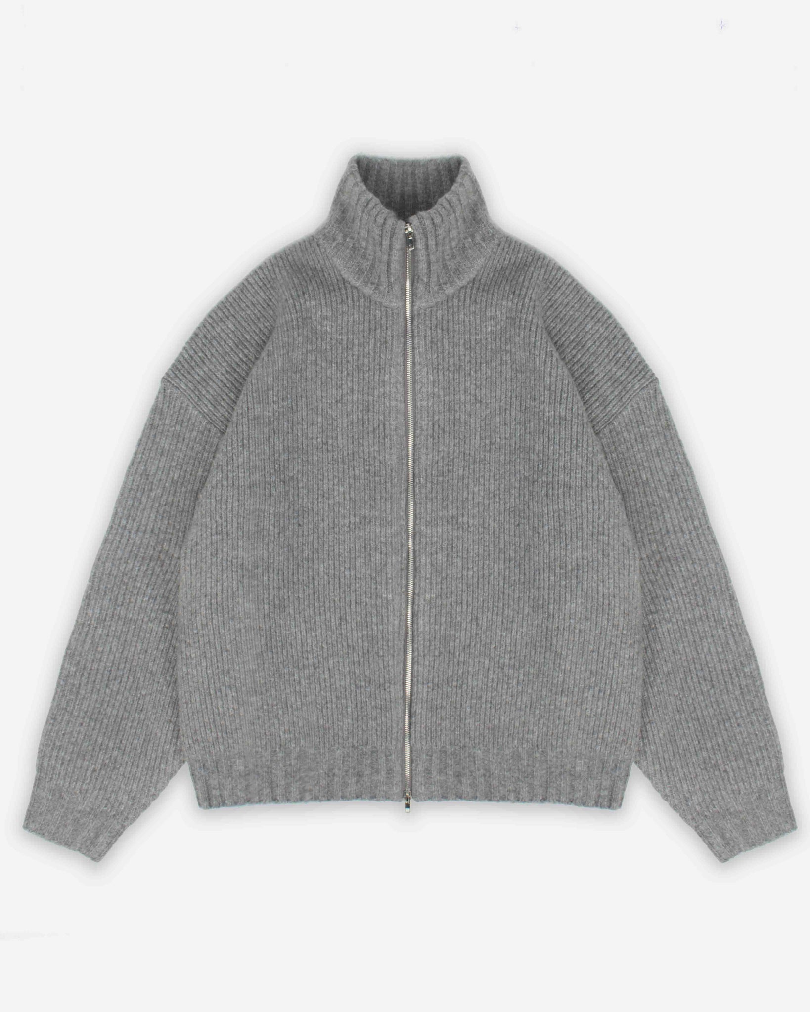 CHUNKY KNIT TRACK TOP - CHARCOAL from Summit Clothing UK