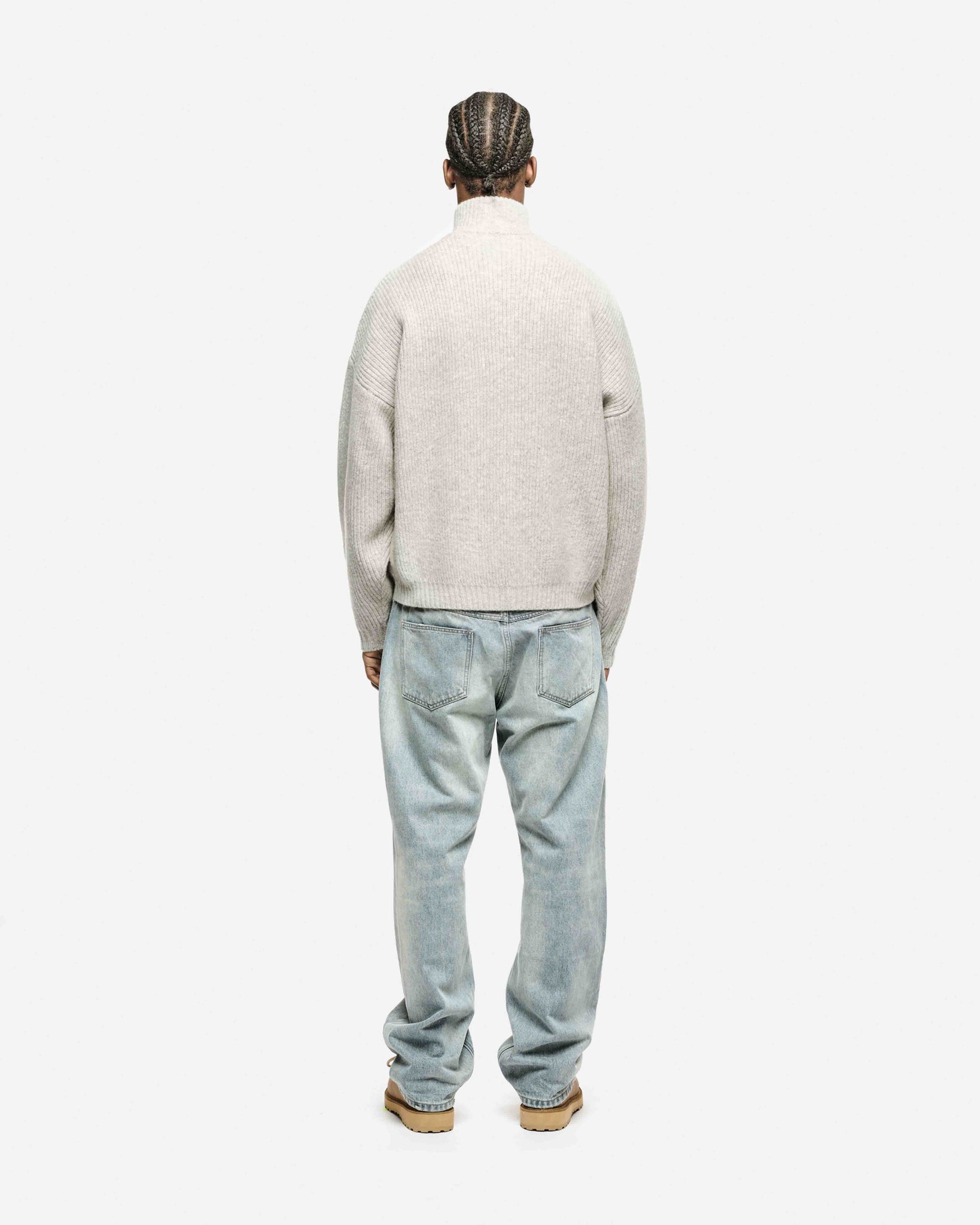 CHUNKY KNIT TRACK TOP - GREY from Summit Clothing UK