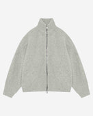 CHUNKY KNIT TRACK TOP - GREY