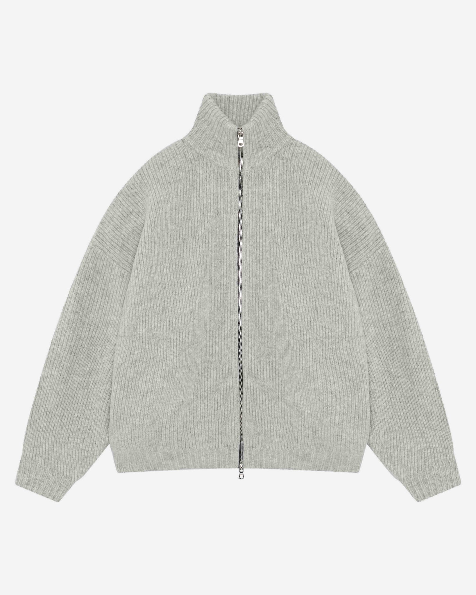 CHUNKY KNIT TRACK TOP - GREY from Summit Clothing UK