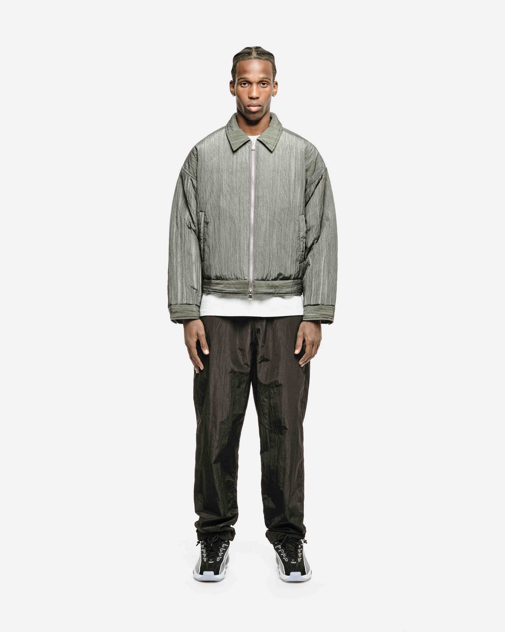 COLD WASH PUFFER SHIRT - VINTAGE GREY from Summit Clothing UK