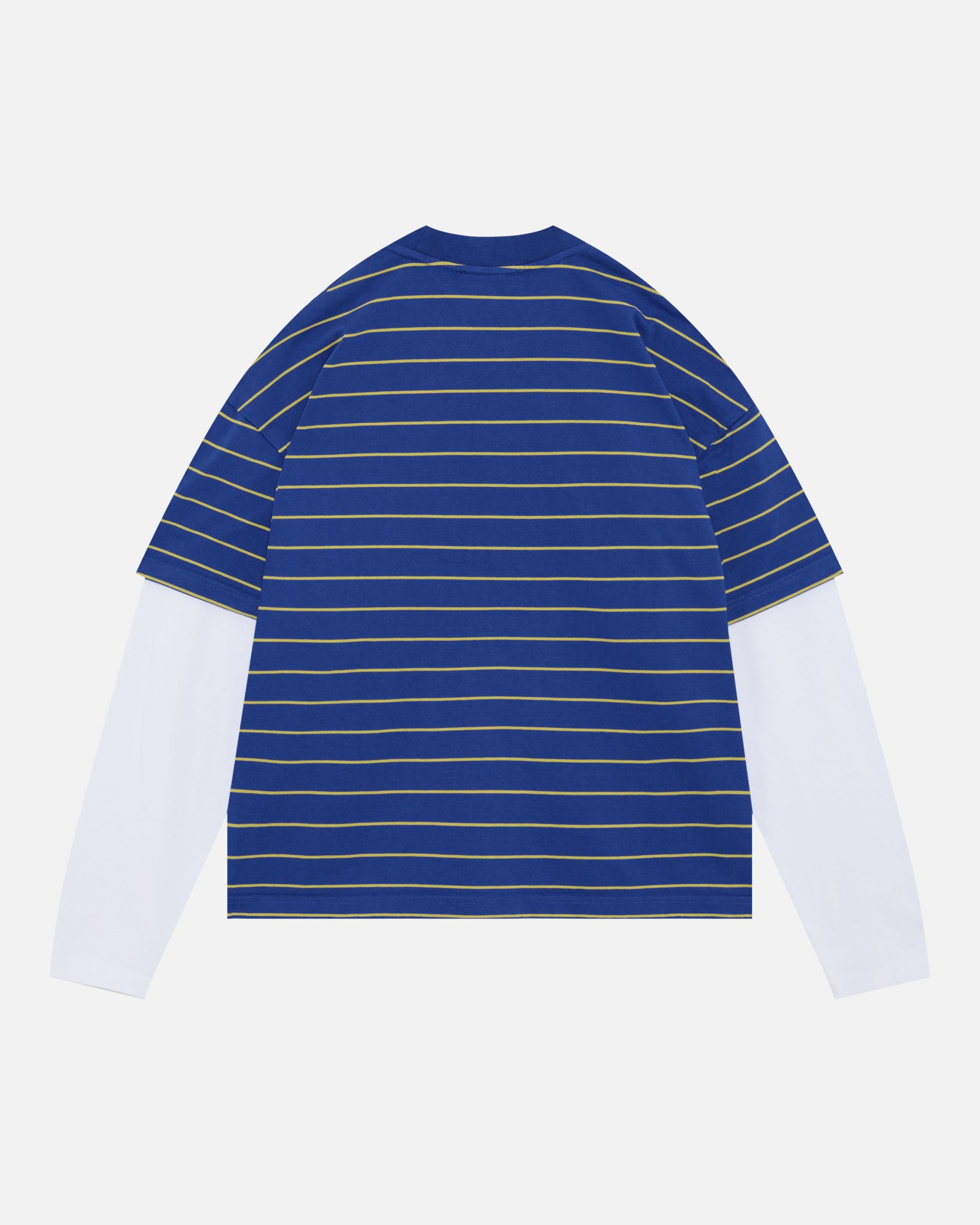 DOUBLE LAYERED LONG SLEEVE T-SHIRT - BLUE STRIPE from Summit Clothing UK