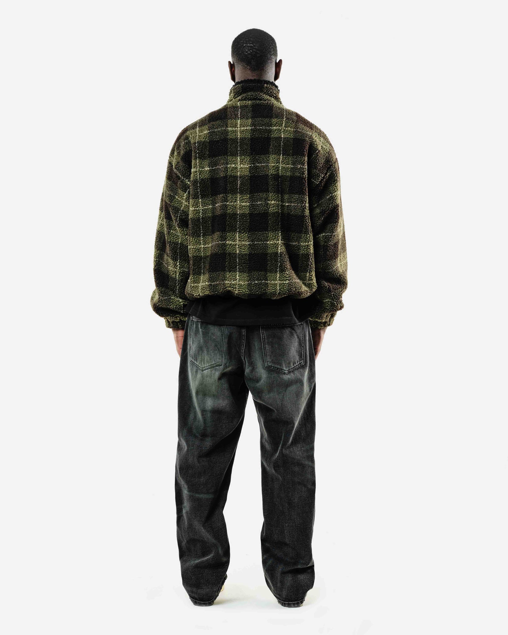 FLEECE JACKET - OLIVE CHECK from Summit Clothing UK