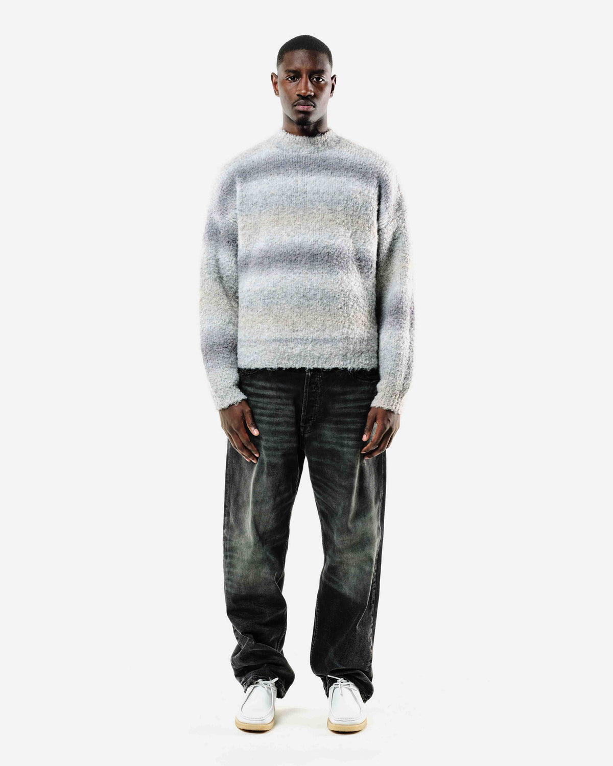 GRADIENT WOOL KNIT - GREY from Summit Clothing UK