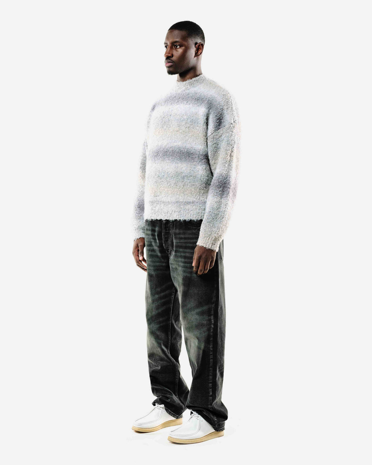 GRADIENT WOOL KNIT - GREY from Summit Clothing UK