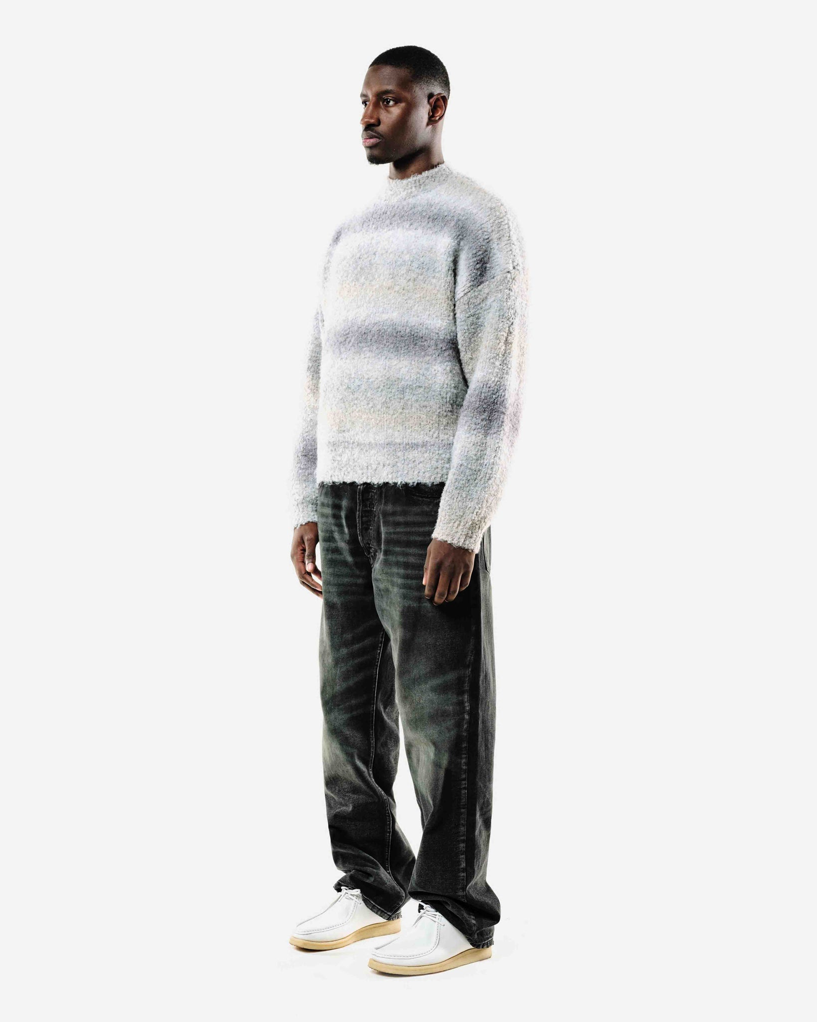 GRADIENT WOOL KNIT - GREY from Summit Clothing UK