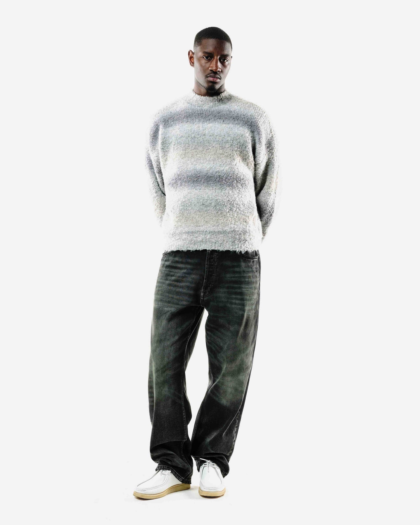 GRADIENT WOOL KNIT - GREY from Summit Clothing UK