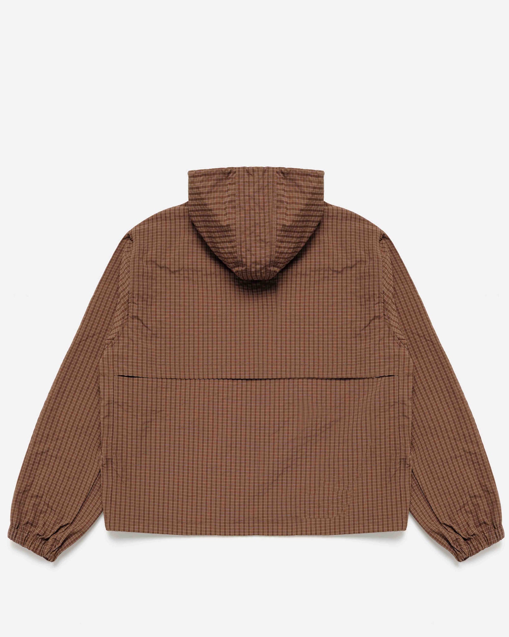 HALF ZIP WINDBREAKER - BROWN CHECK – Summit