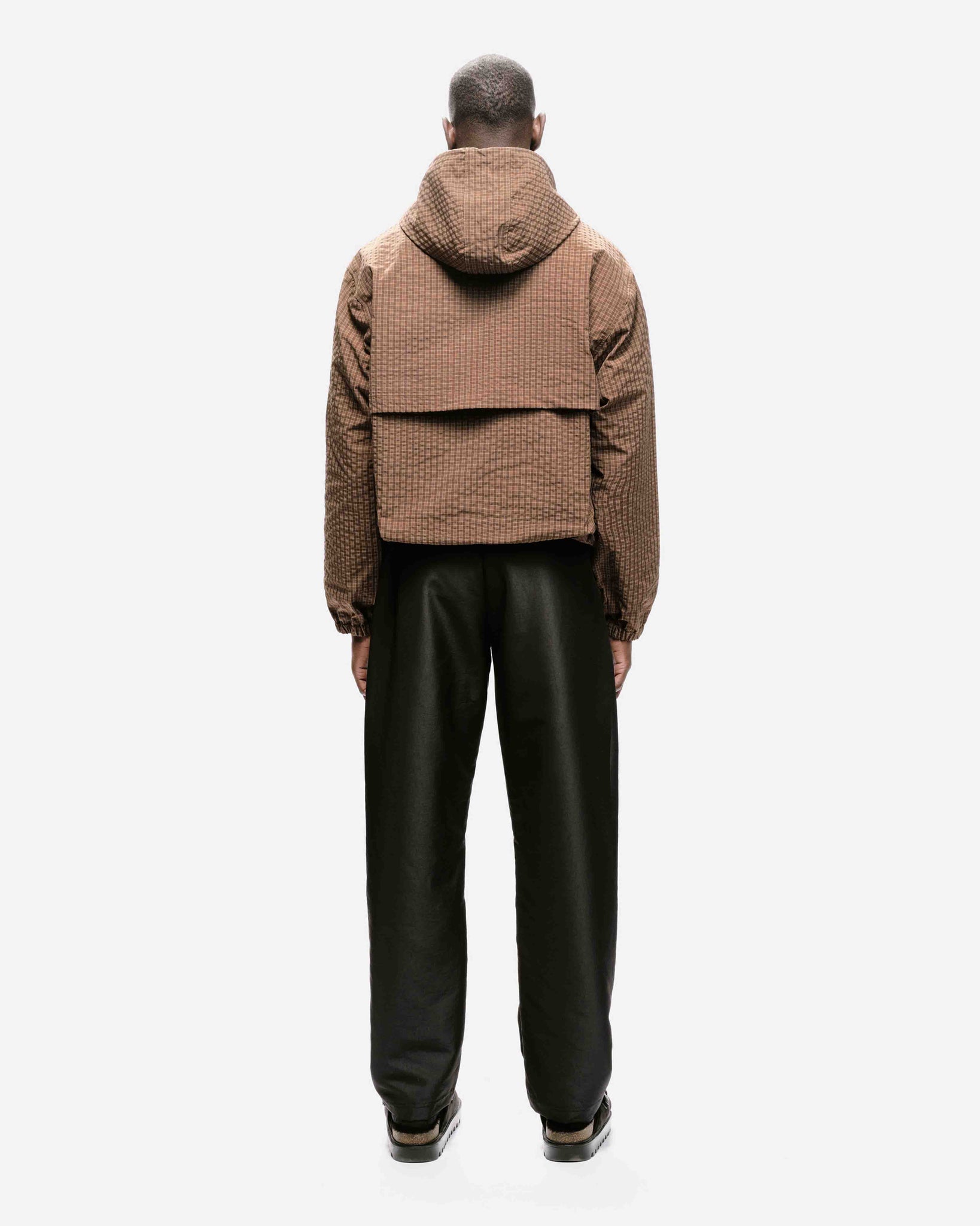 HALF ZIP WINDBREAKER - BROWN CHECK from Summit Clothing UK