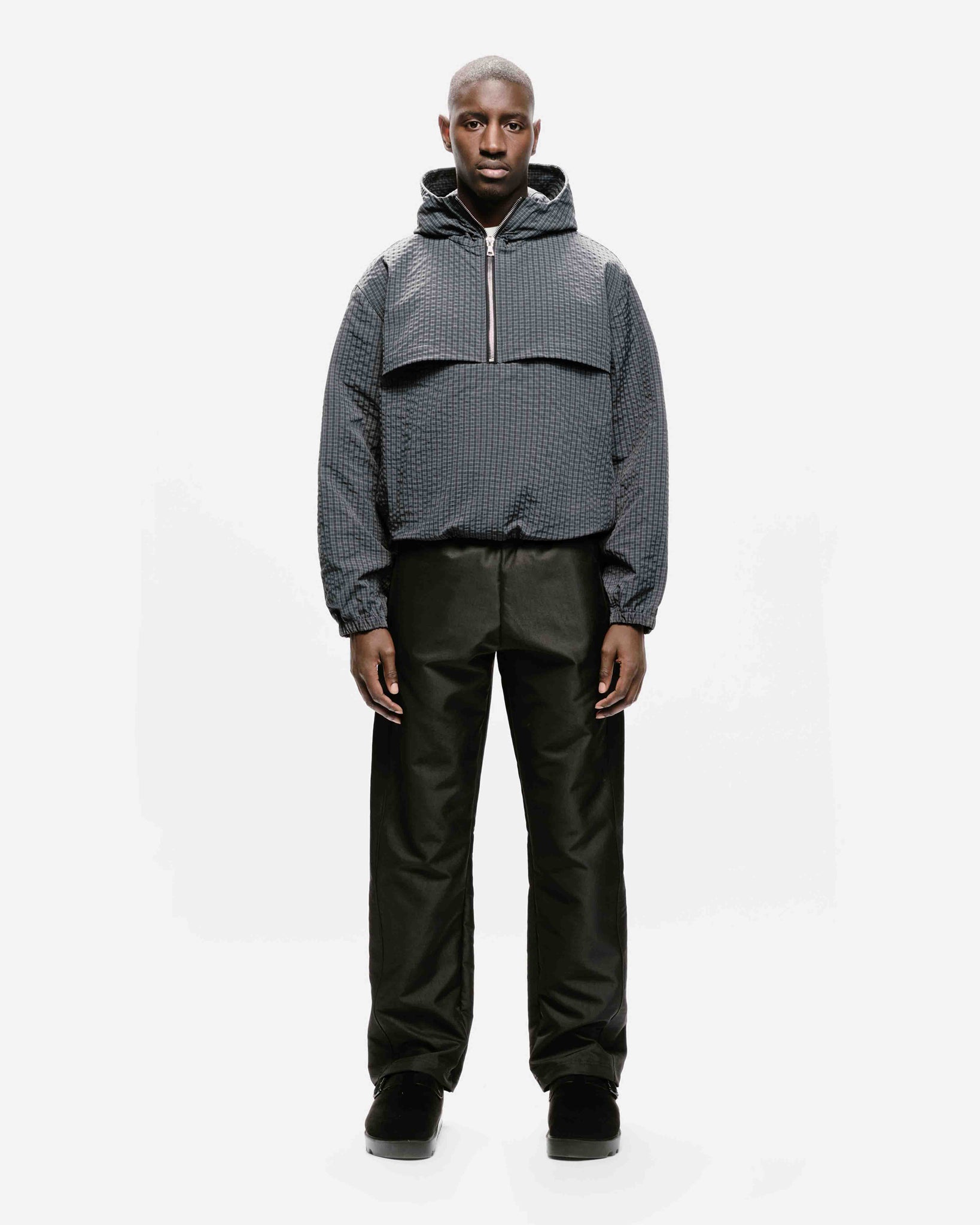HALF ZIP WINDBREAKER - DARK BLUE CHECK from Summit Clothing UK