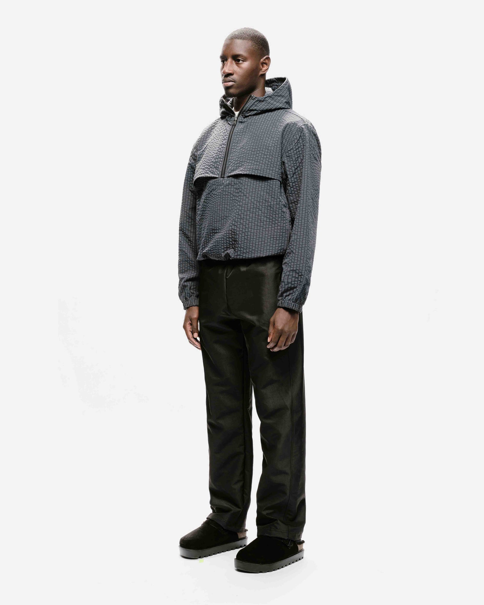 HALF ZIP WINDBREAKER - DARK BLUE CHECK from Summit Clothing UK