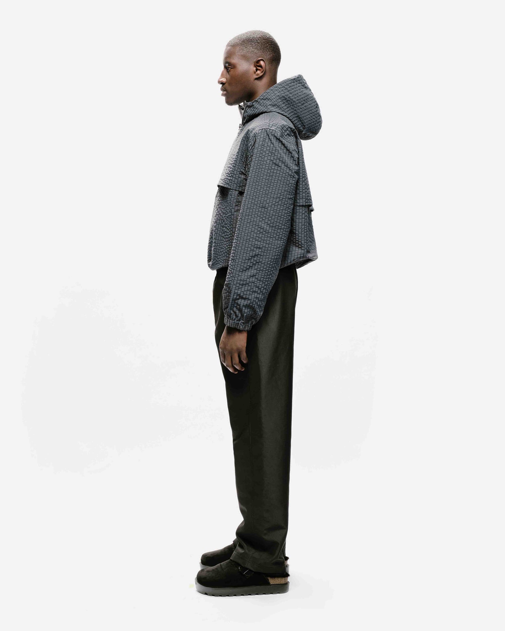 HALF ZIP WINDBREAKER - DARK BLUE CHECK from Summit Clothing UK
