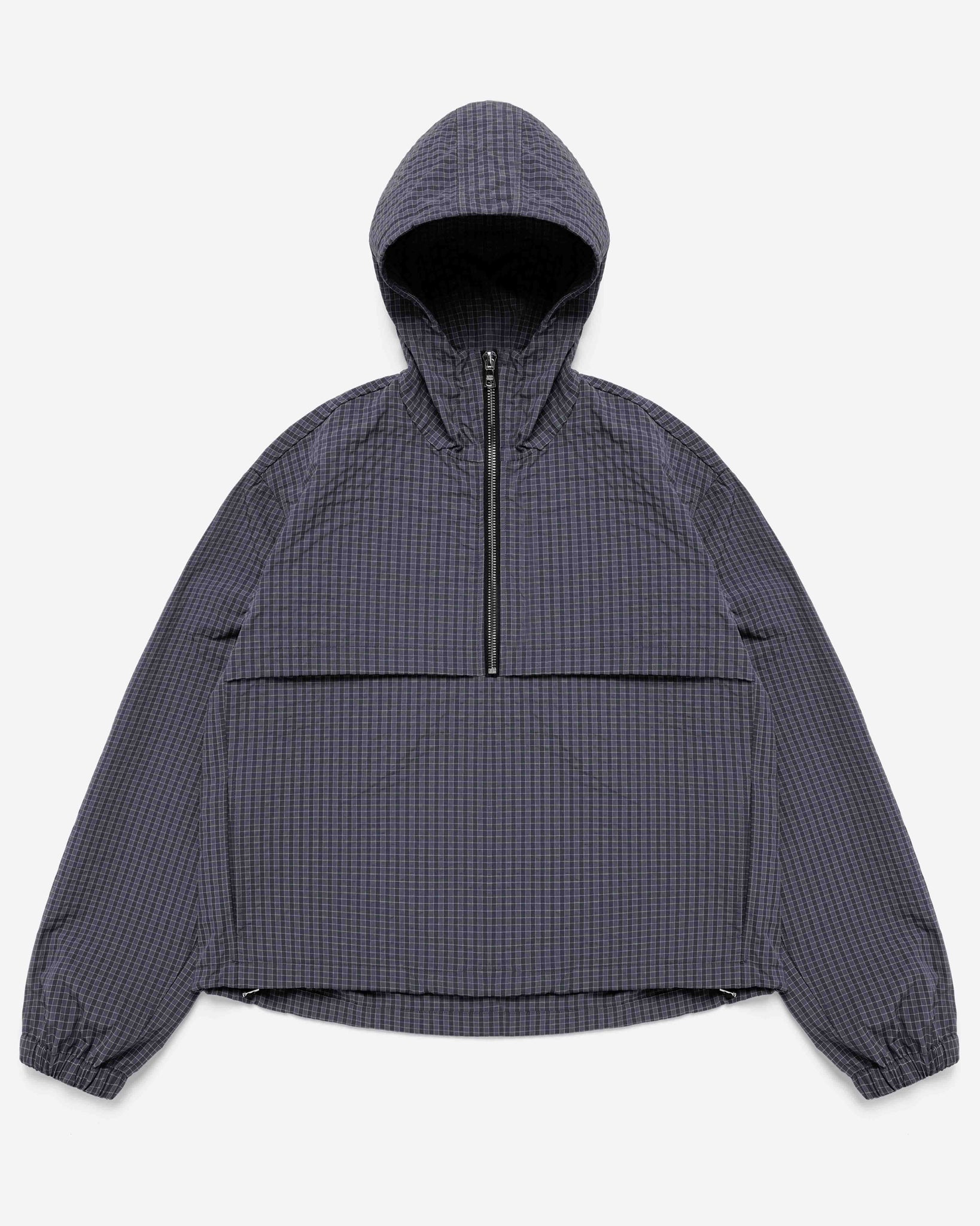 HALF ZIP WINDBREAKER - DARK BLUE CHECK from Summit Clothing UK