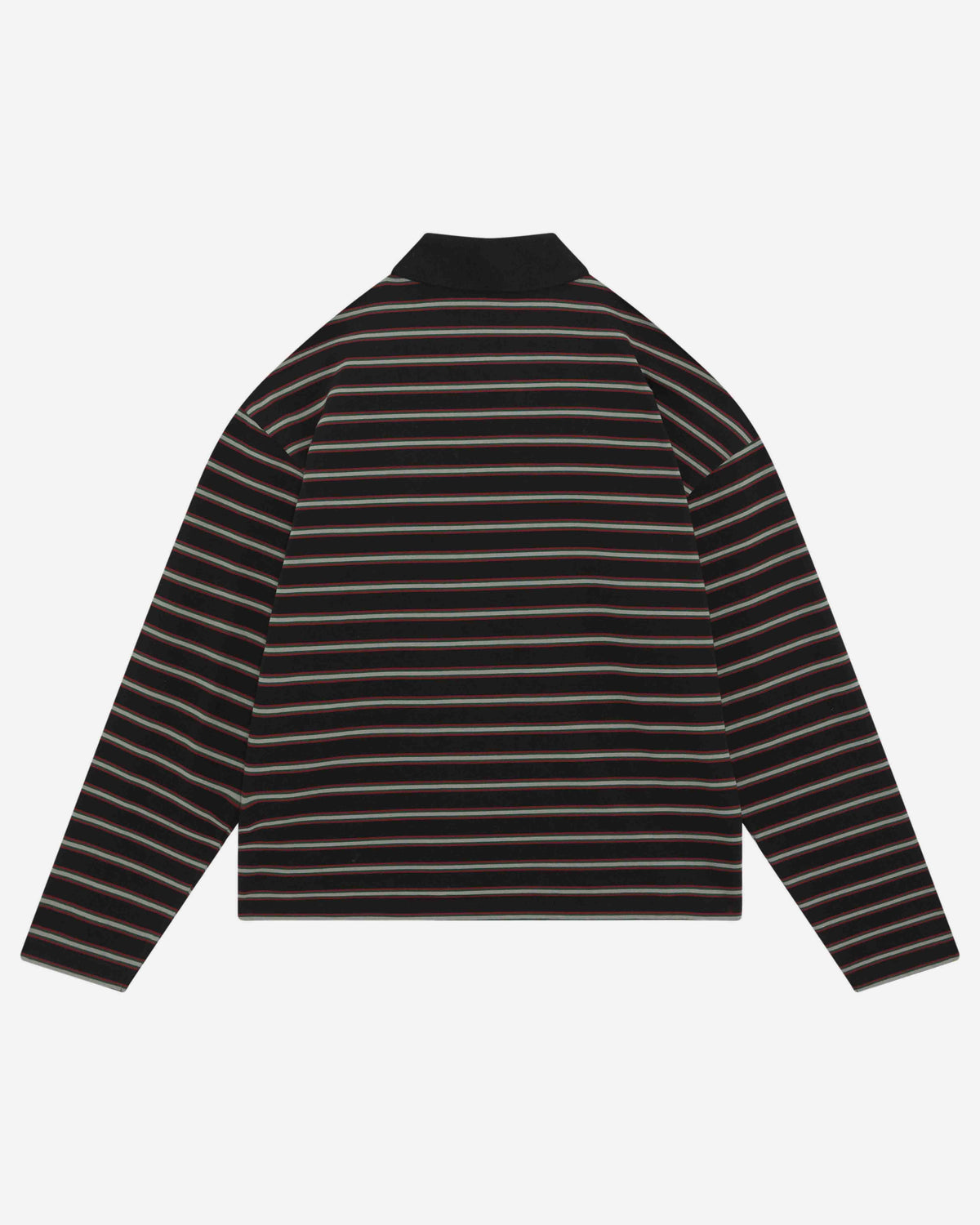 HEAVYWEIGHT LONG SLEEVE POLO - BLACK STRIPE from Summit Clothing UK