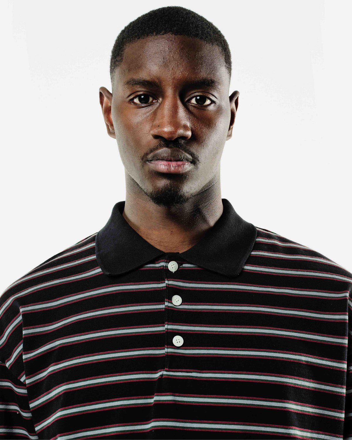 HEAVYWEIGHT LONG SLEEVE POLO - BLACK STRIPE from Summit Clothing UK