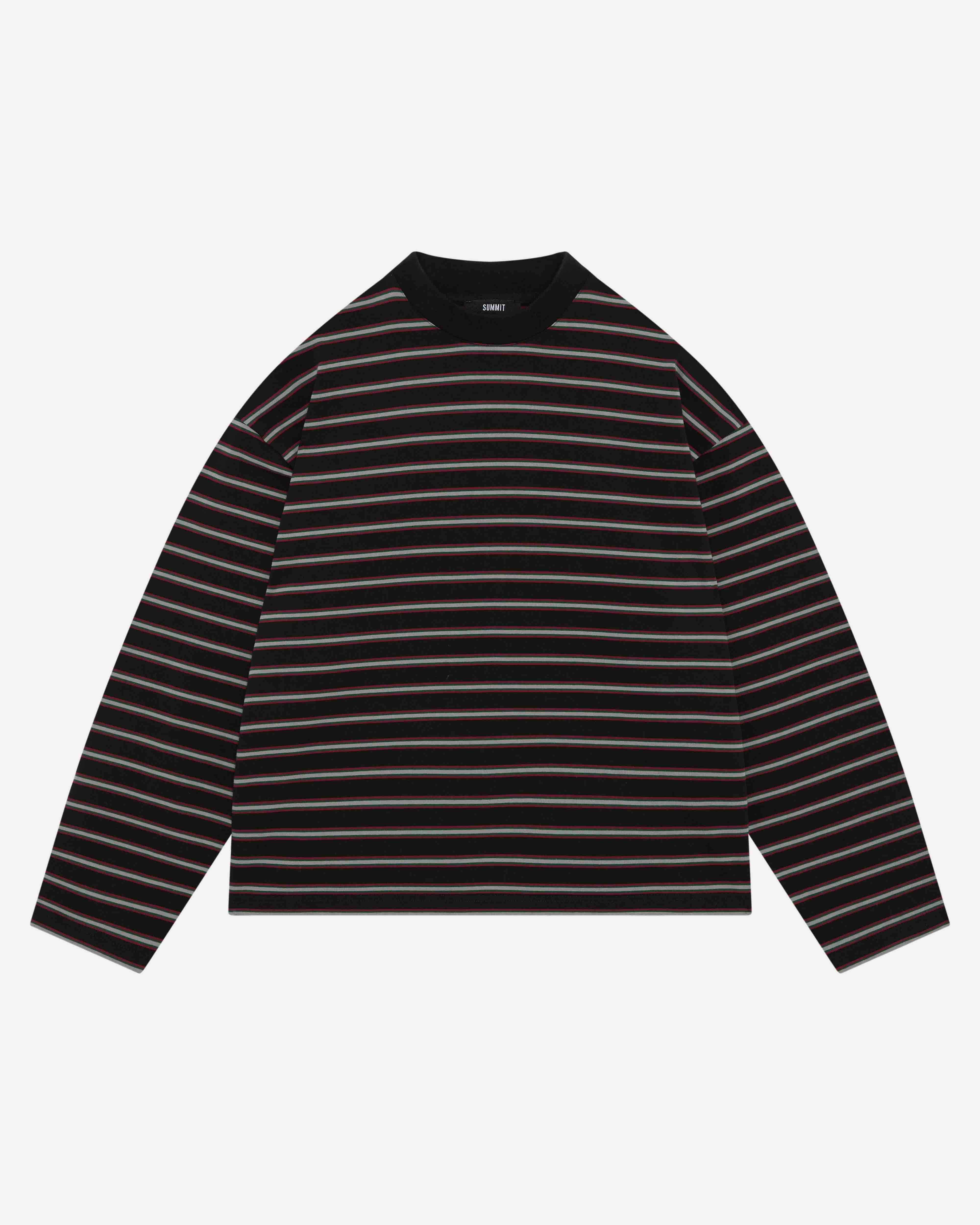 HEAVYWEIGHT LONG SLEEVE T-SHIRT - BLACK STRIPE from Summit Clothing UK
