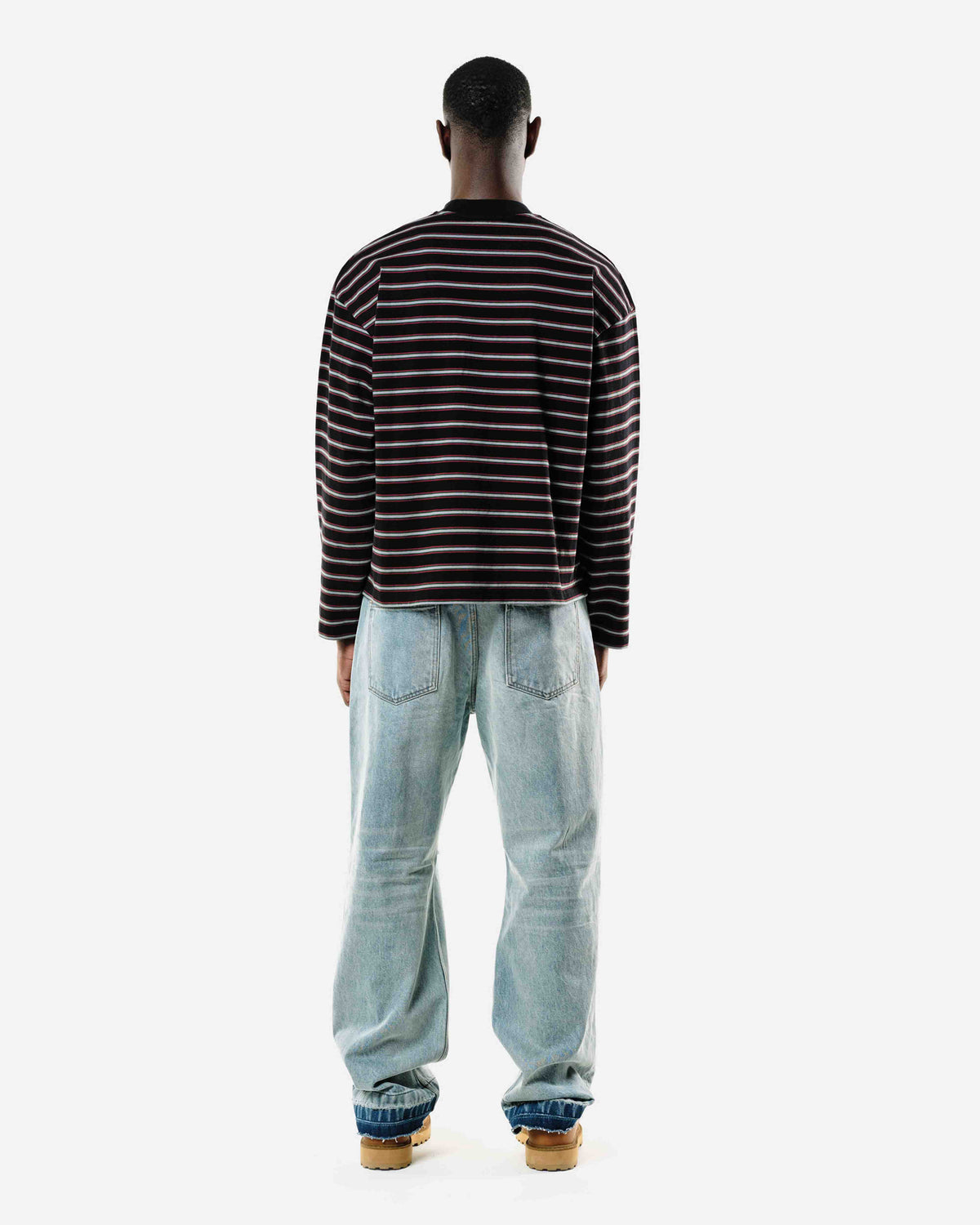 HEAVYWEIGHT LONG SLEEVE T-SHIRT - BLACK STRIPE from Summit Clothing UK