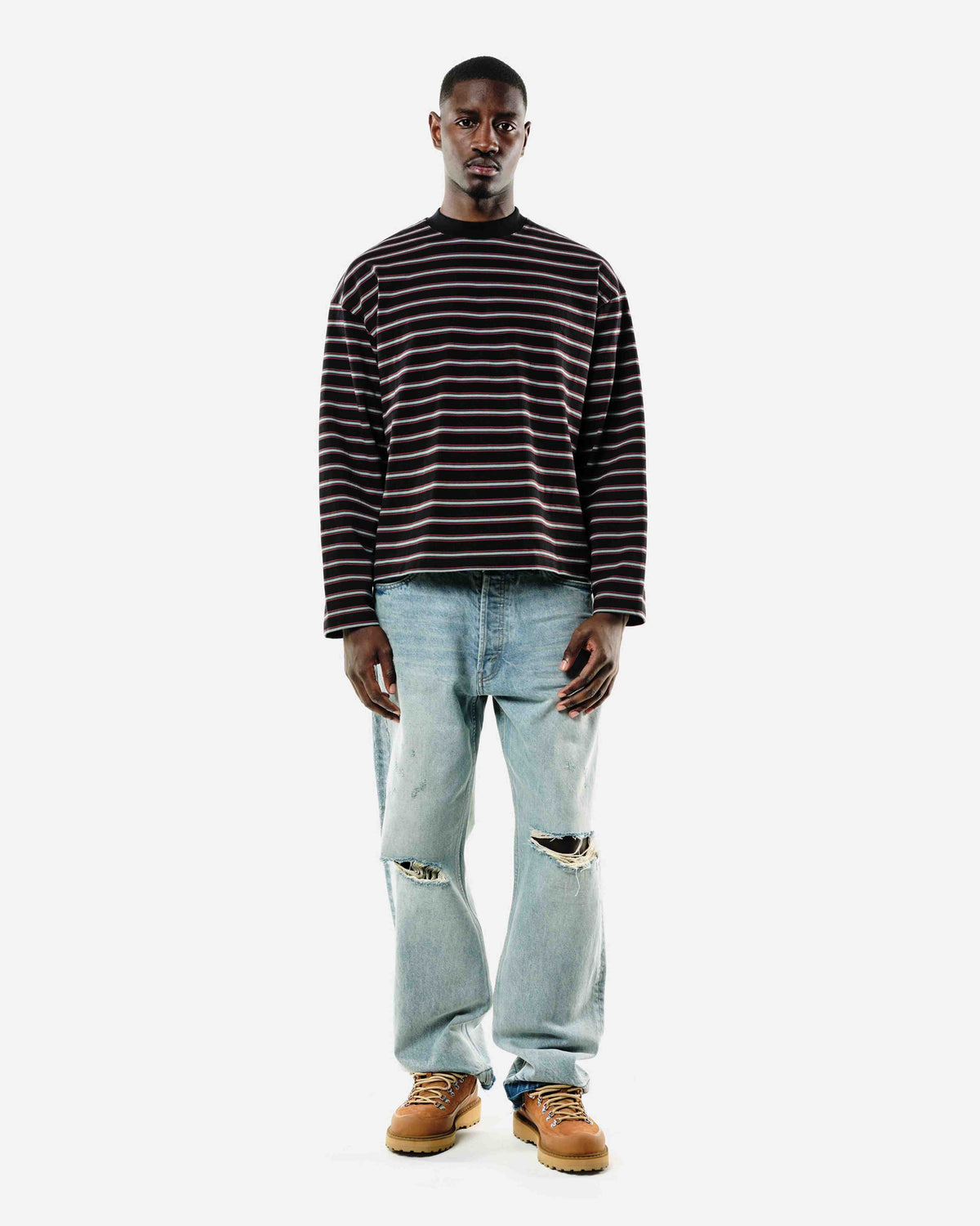 HEAVYWEIGHT LONG SLEEVE T-SHIRT - BLACK STRIPE