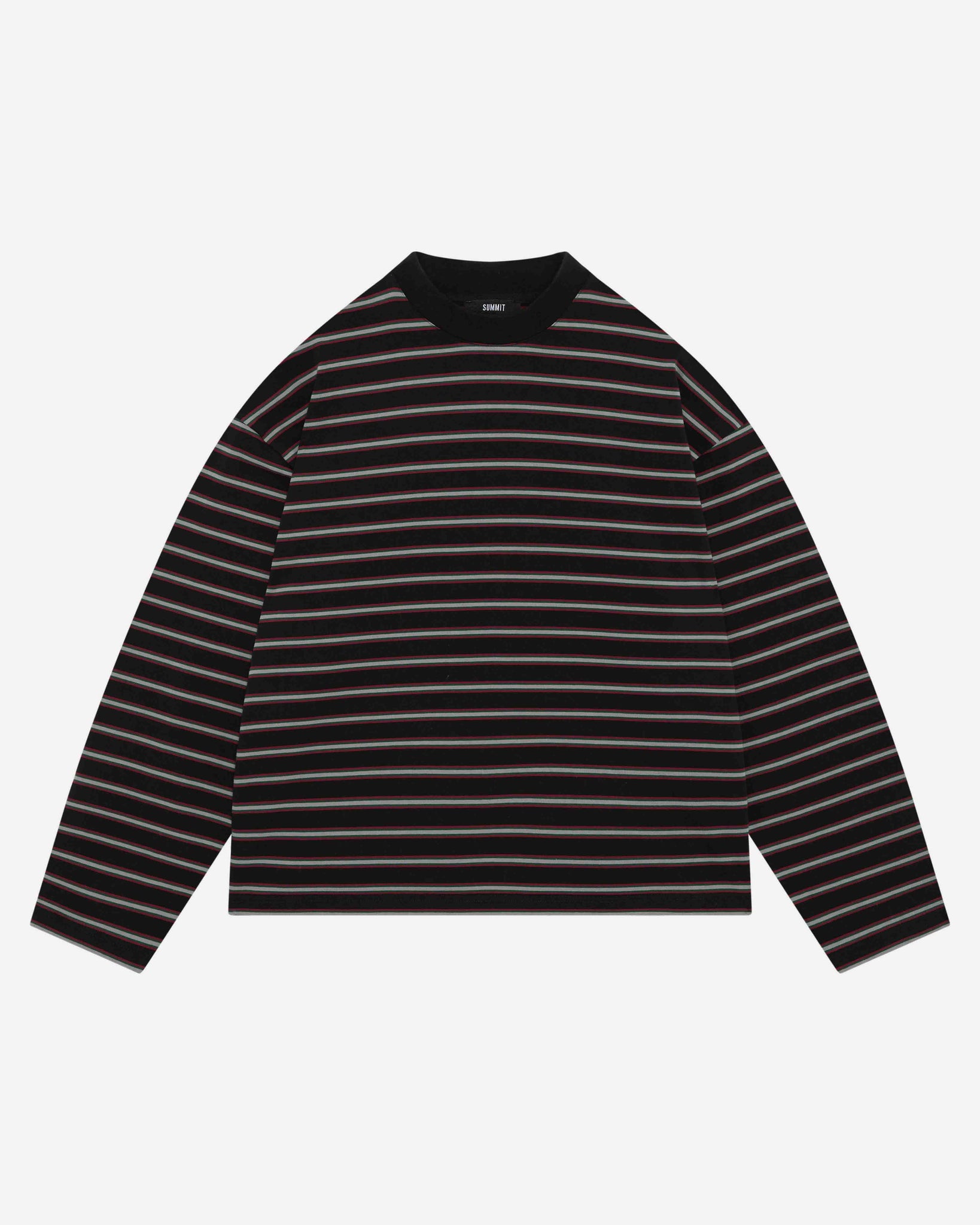HEAVYWEIGHT LONG SLEEVE T-SHIRT - BLACK STRIPE from Summit Clothing UK